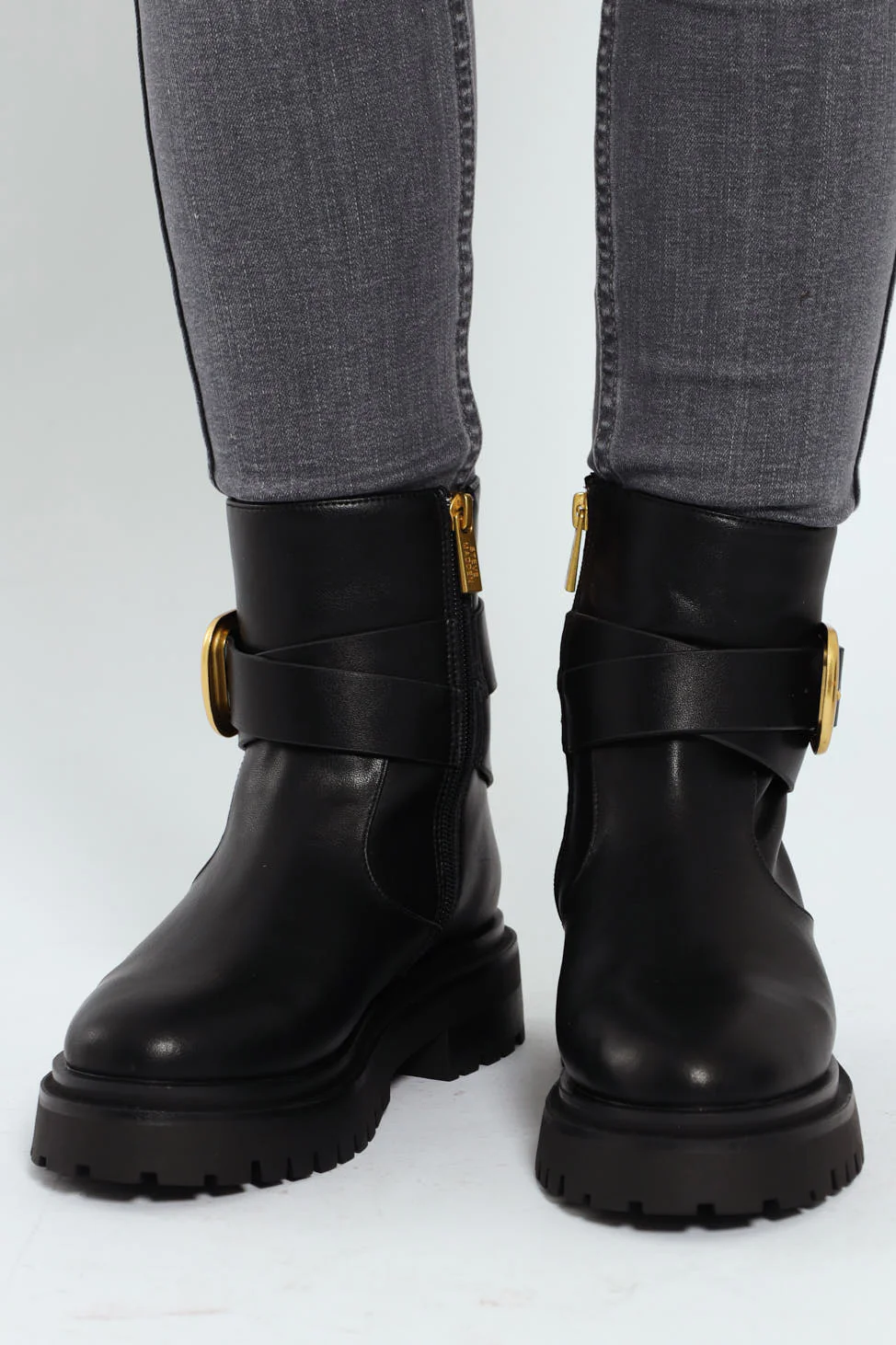 Lexs Leather Buckle Chelsea Boot - Black - Image 2
