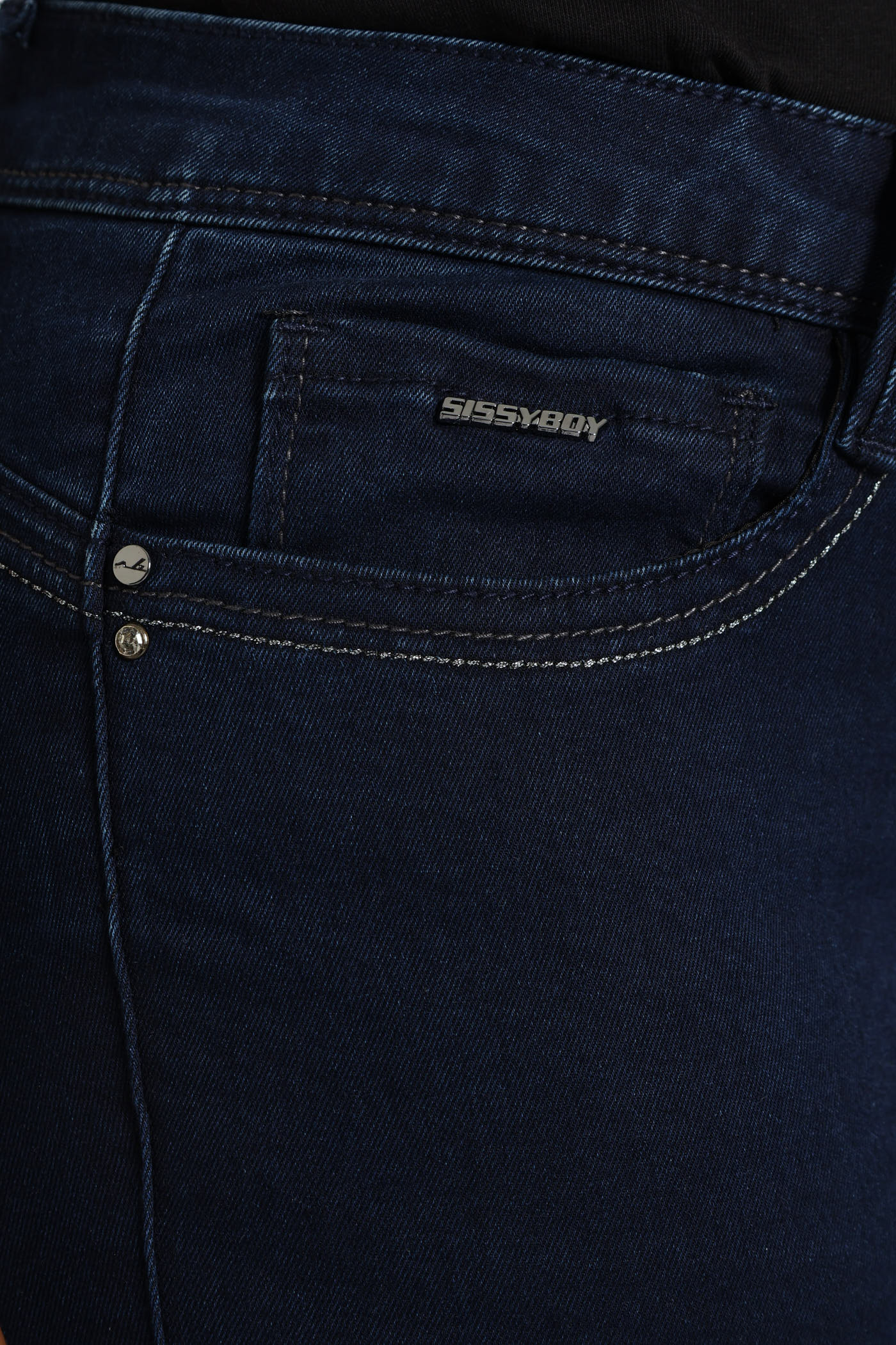 Lia Mid Waist Basic Skinny Jean - Blue/Black - Image 2