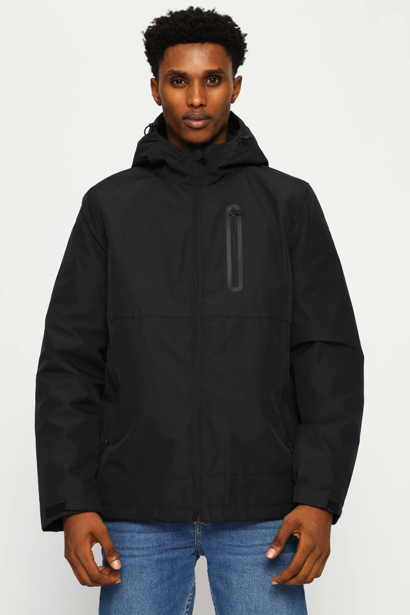 Light Weight Basic Parker Jacket - Black - Image 2