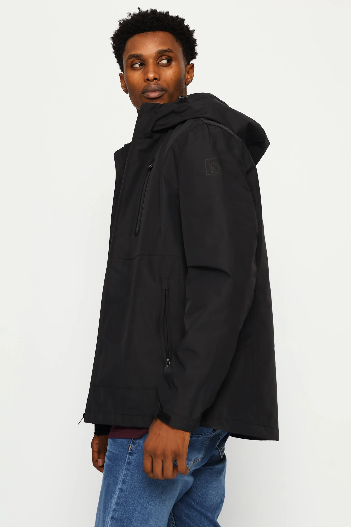 Light Weight Basic Parker Jacket - Black - Image 3