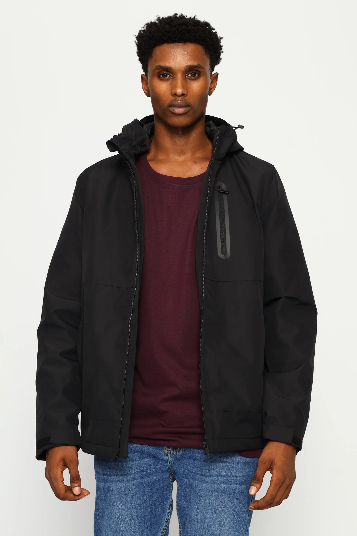 Light Weight Basic Parker Jacket - Black - Image 4