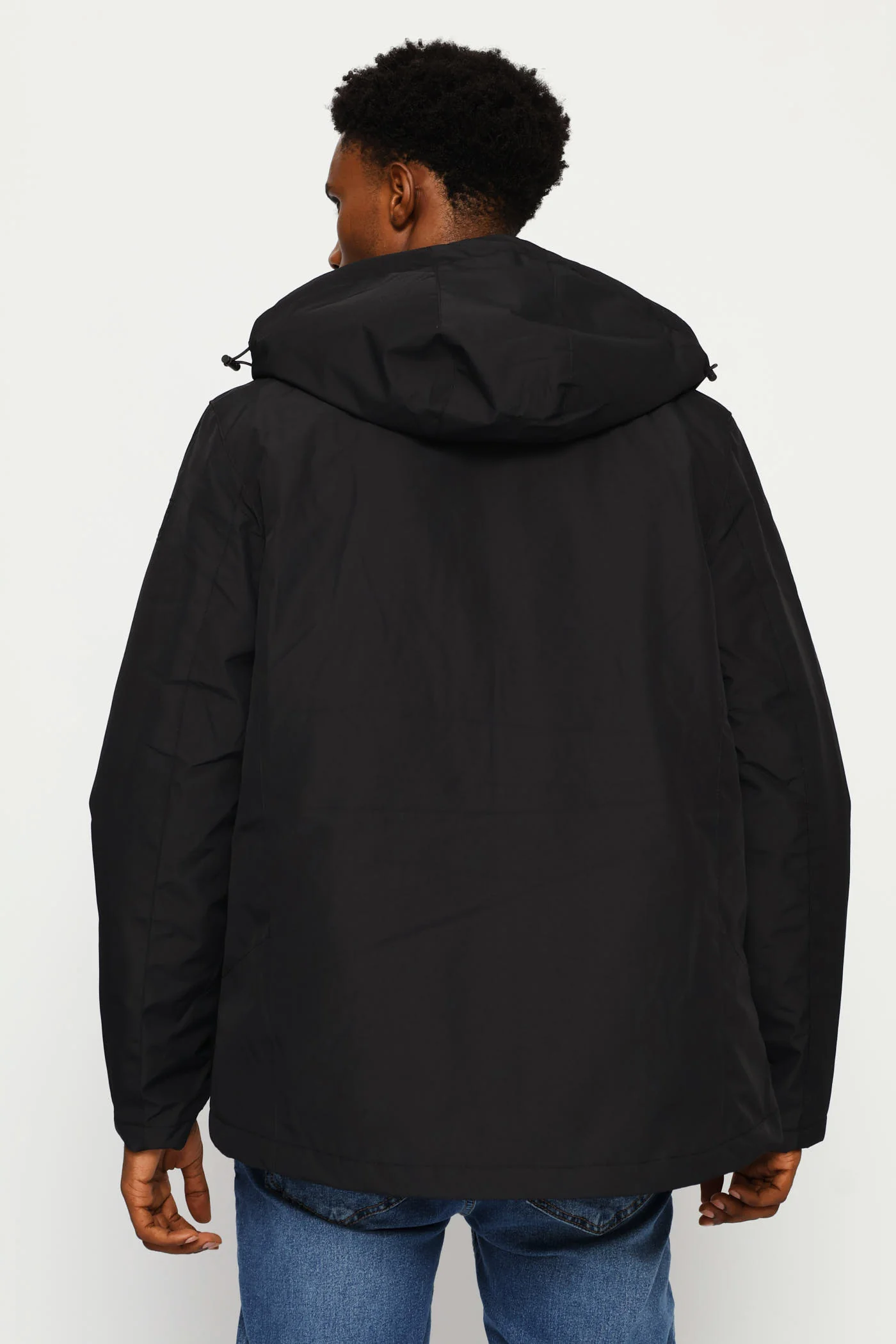 Light Weight Basic Parker Jacket - Black - Image 5