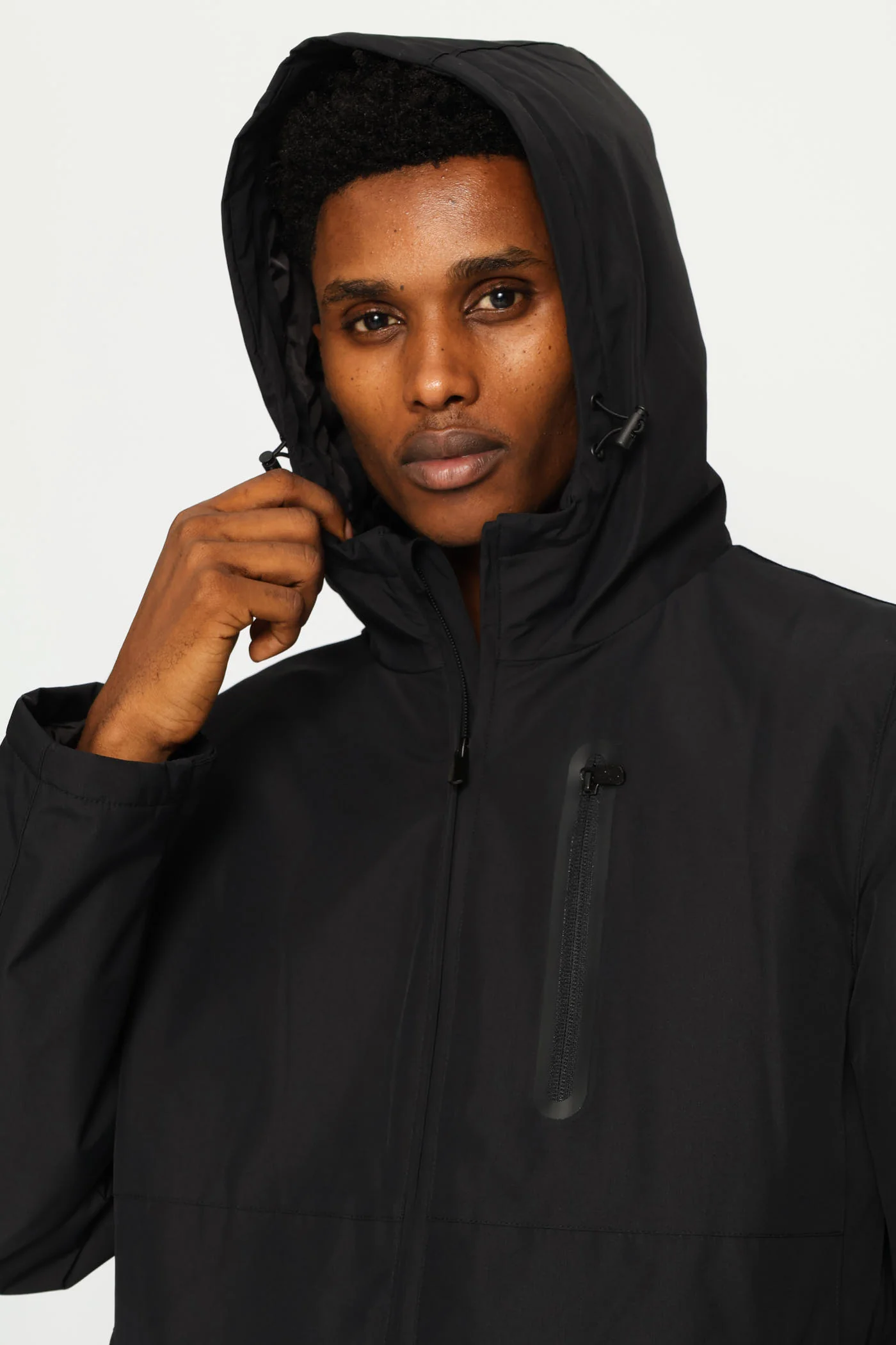 Light Weight Basic Parker Jacket - Black - Image 6