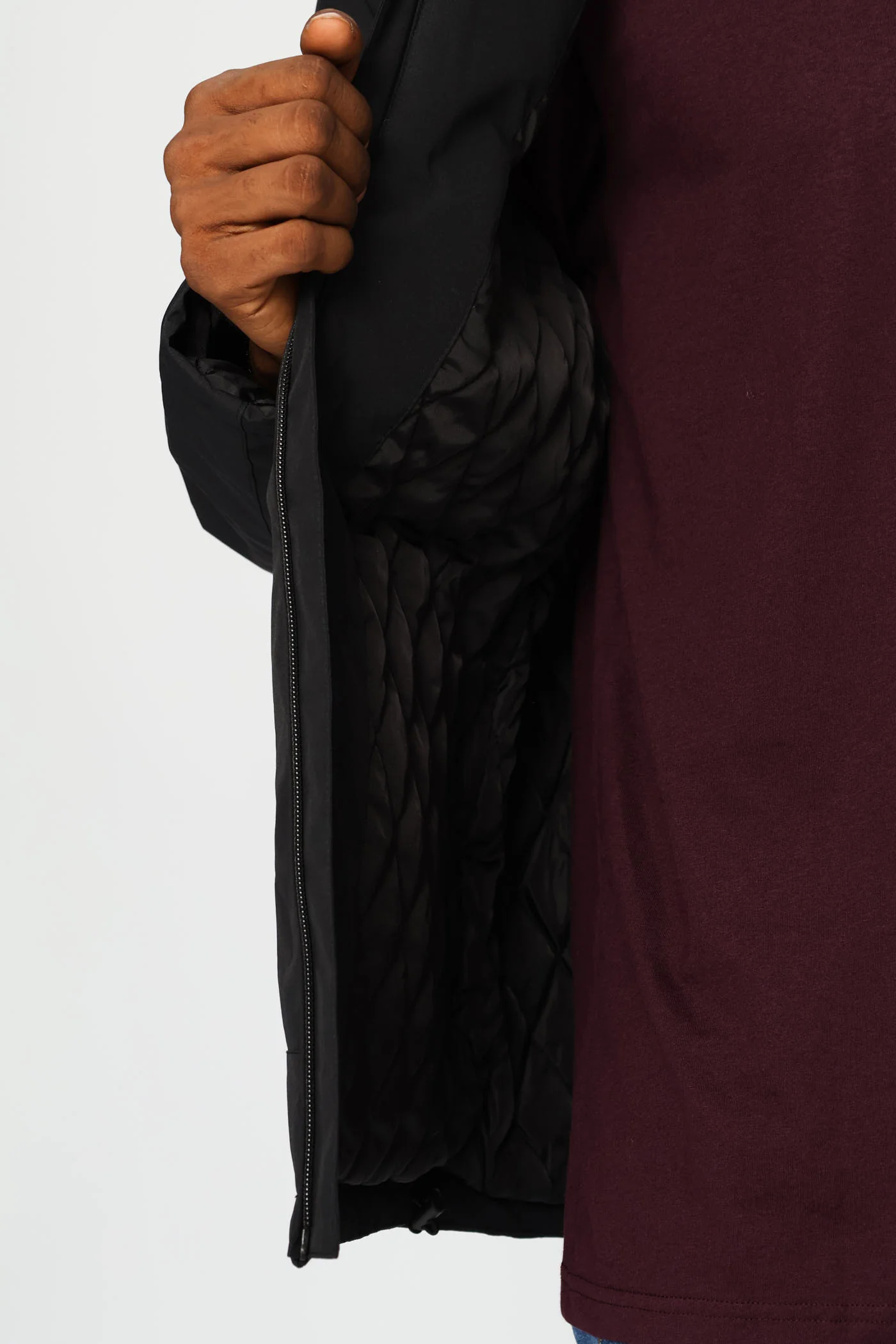 Light Weight Basic Parker Jacket - Black - Image 8