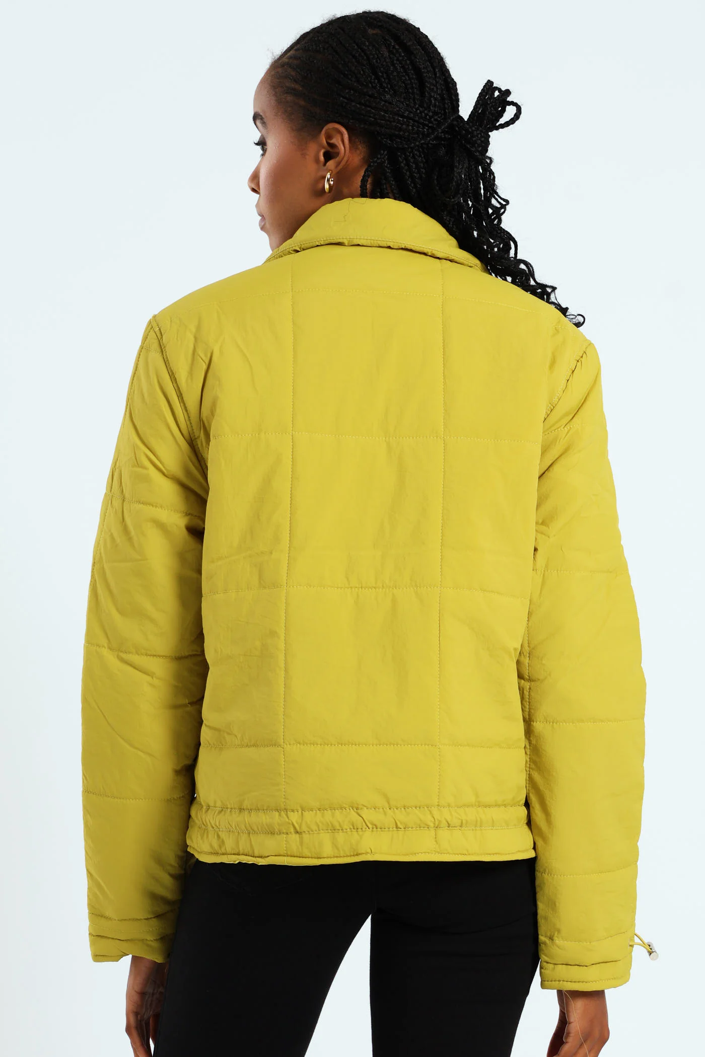 Light Weight Boxy Quilted Puffer - Chartreuse - Image 5