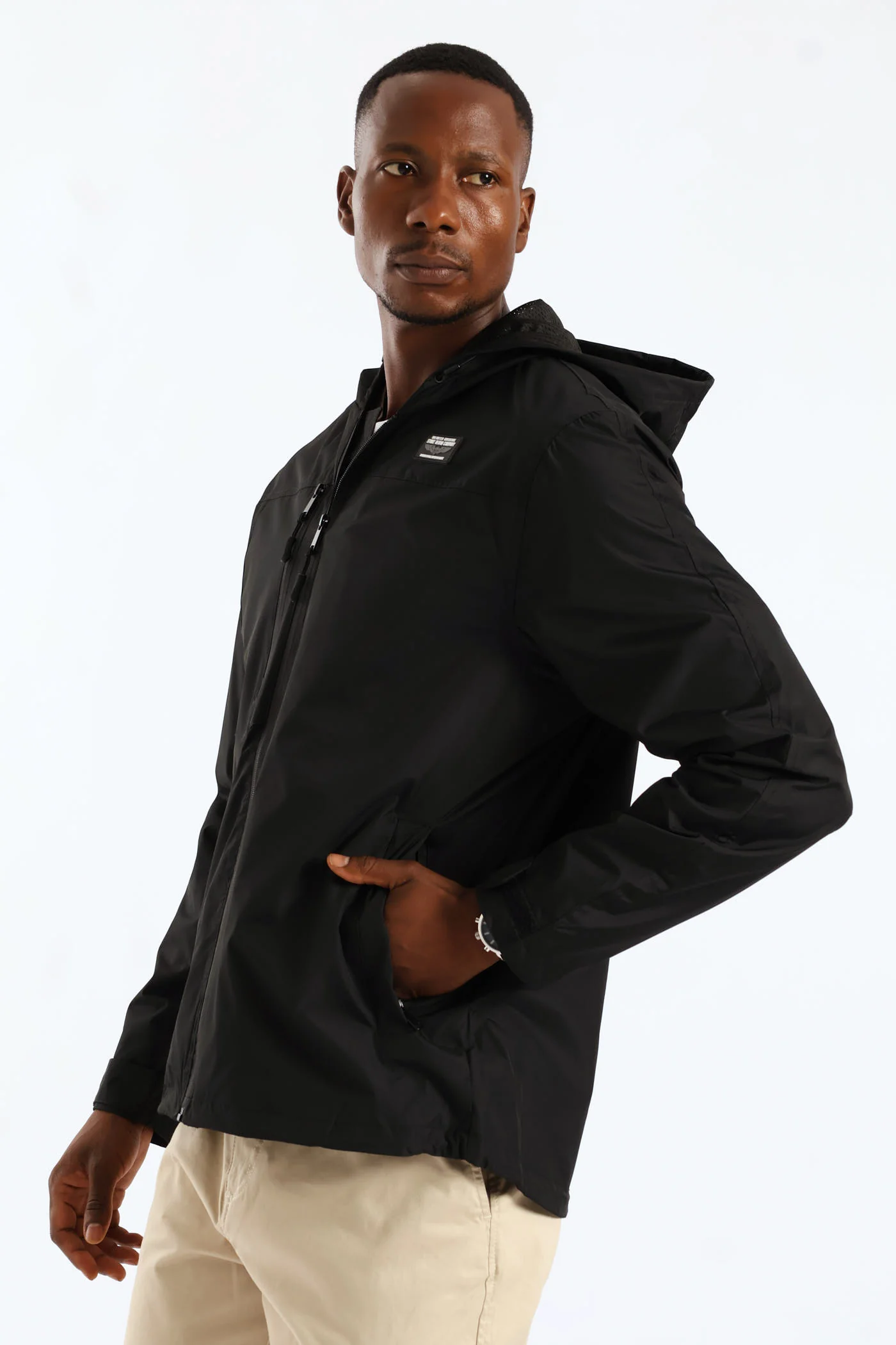 Light Weight Hooded Jacket - Black - Image 4