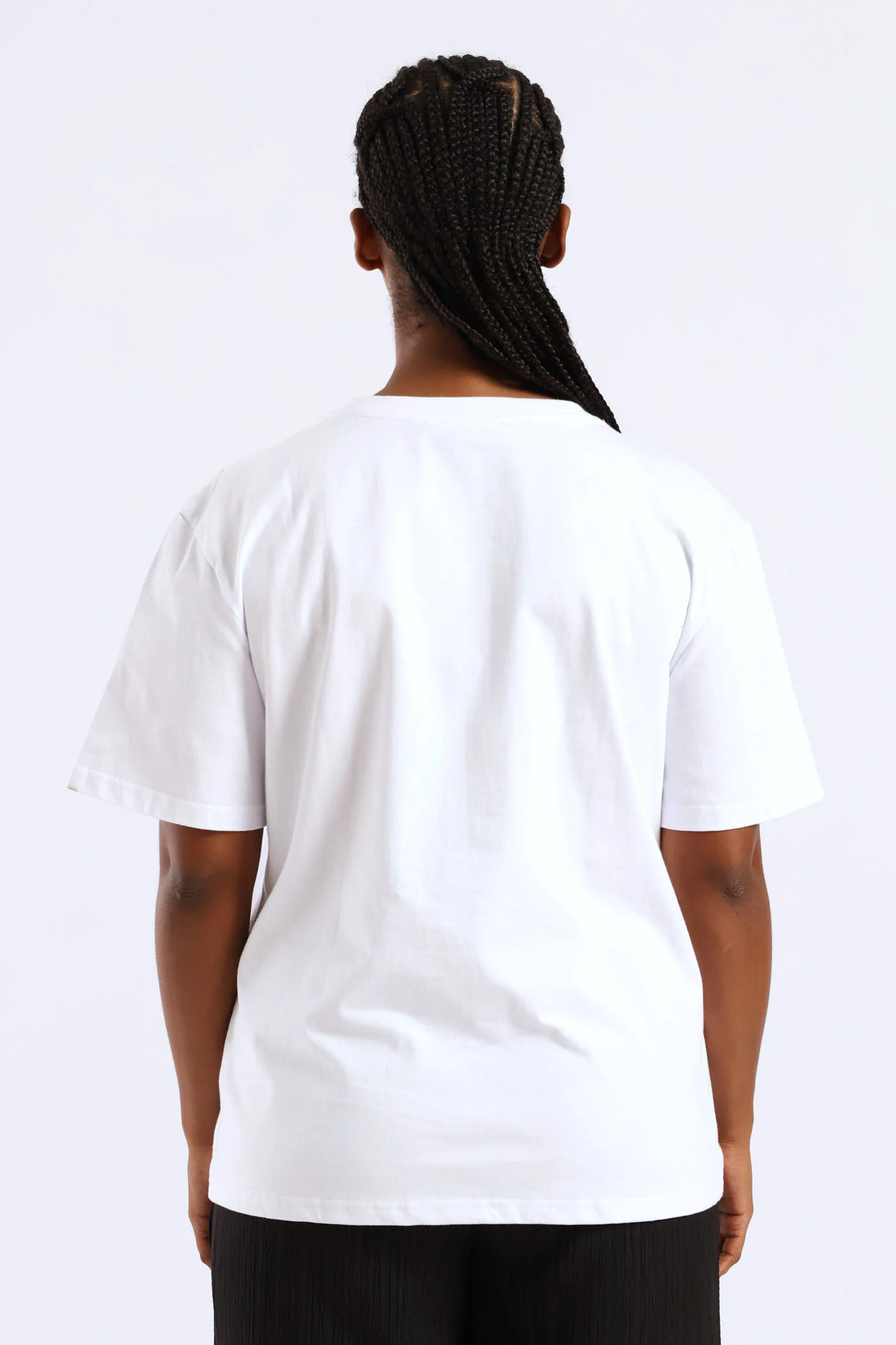 Lilly Diamante Rib Neck Tee - White/Blue - Image 2