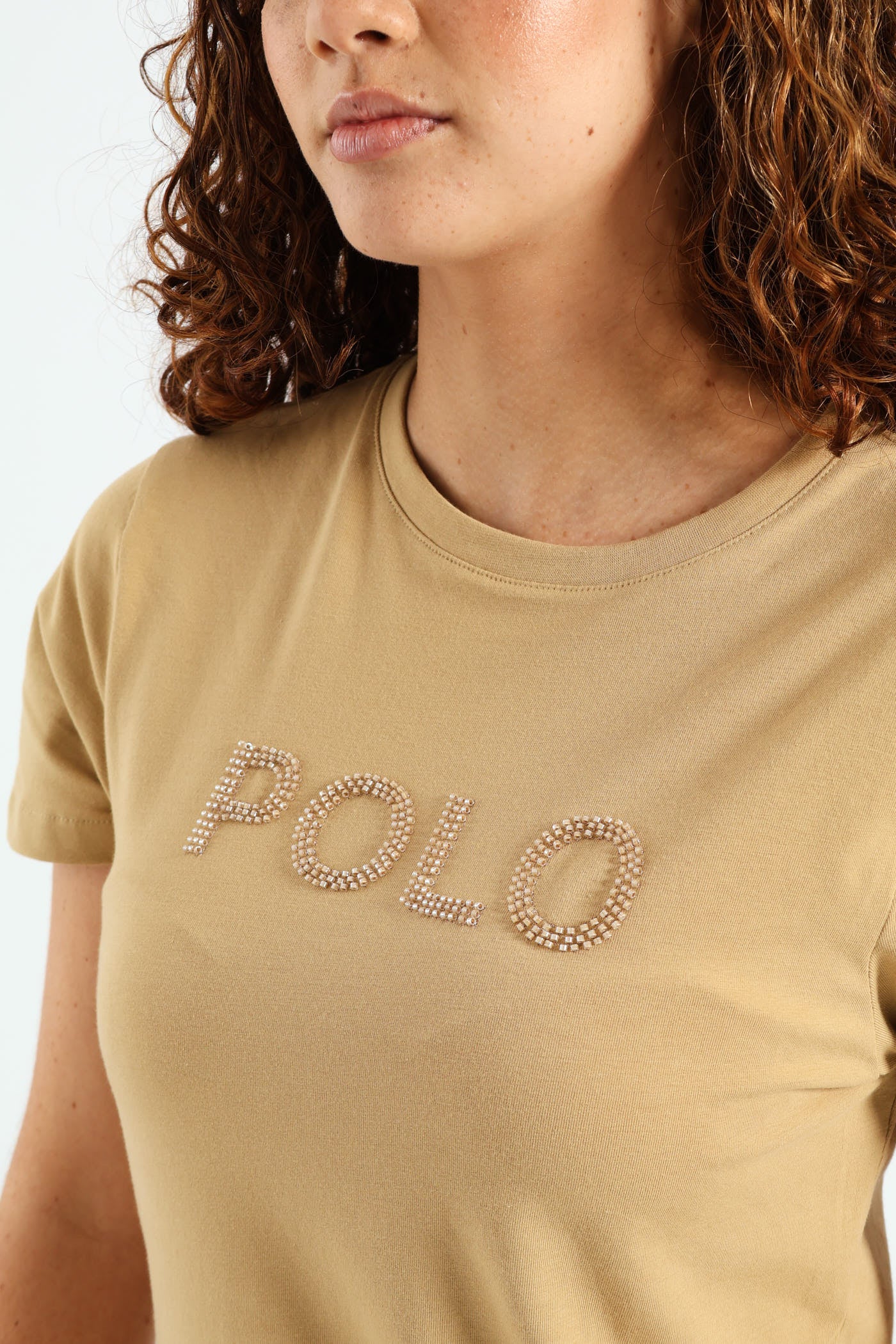 Lily Beaded Tee - Stone - Image 2