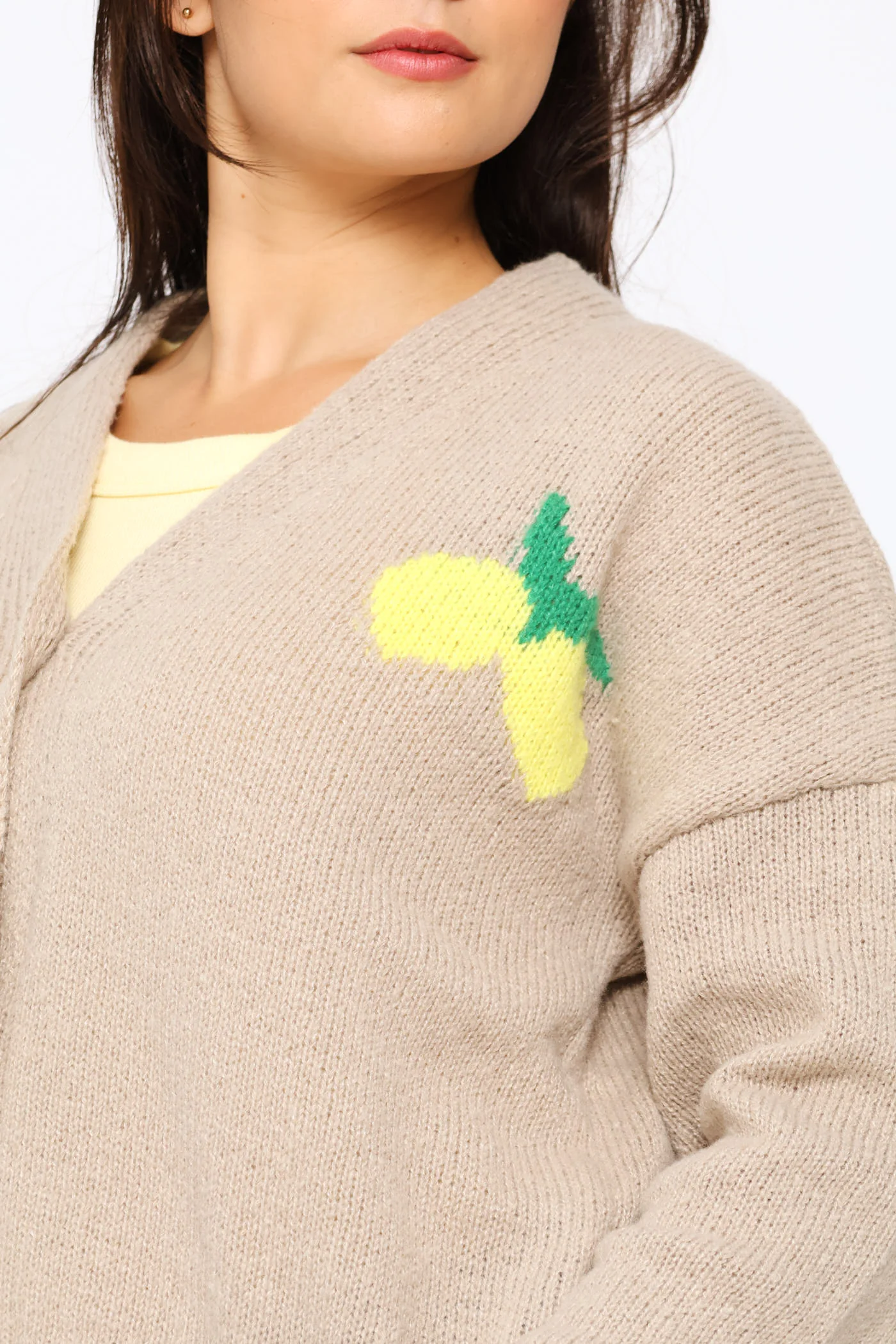 Limoncello Open Cardigan - Nude - Image 4