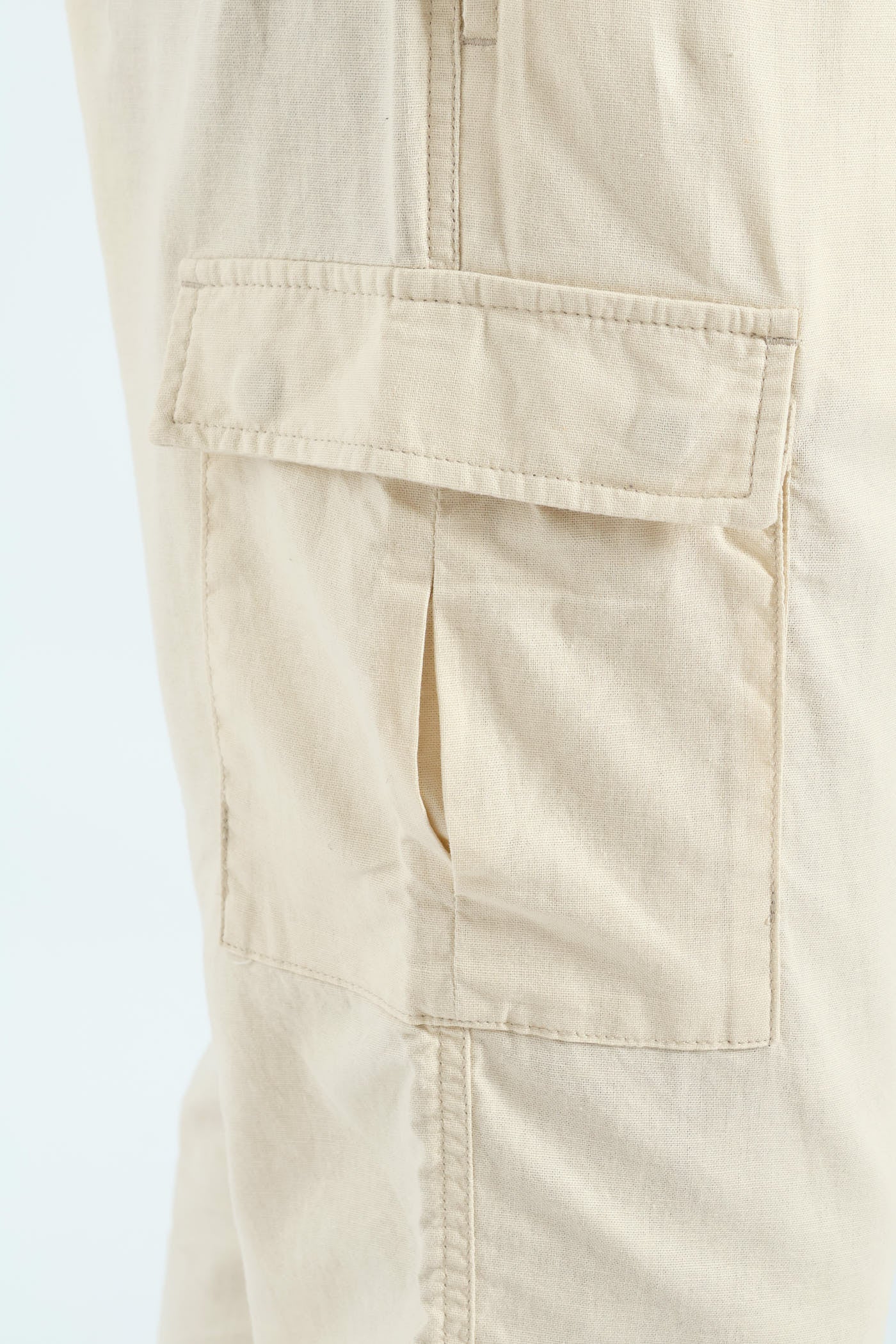 Linen Cargo Pants - Stone - Image 2