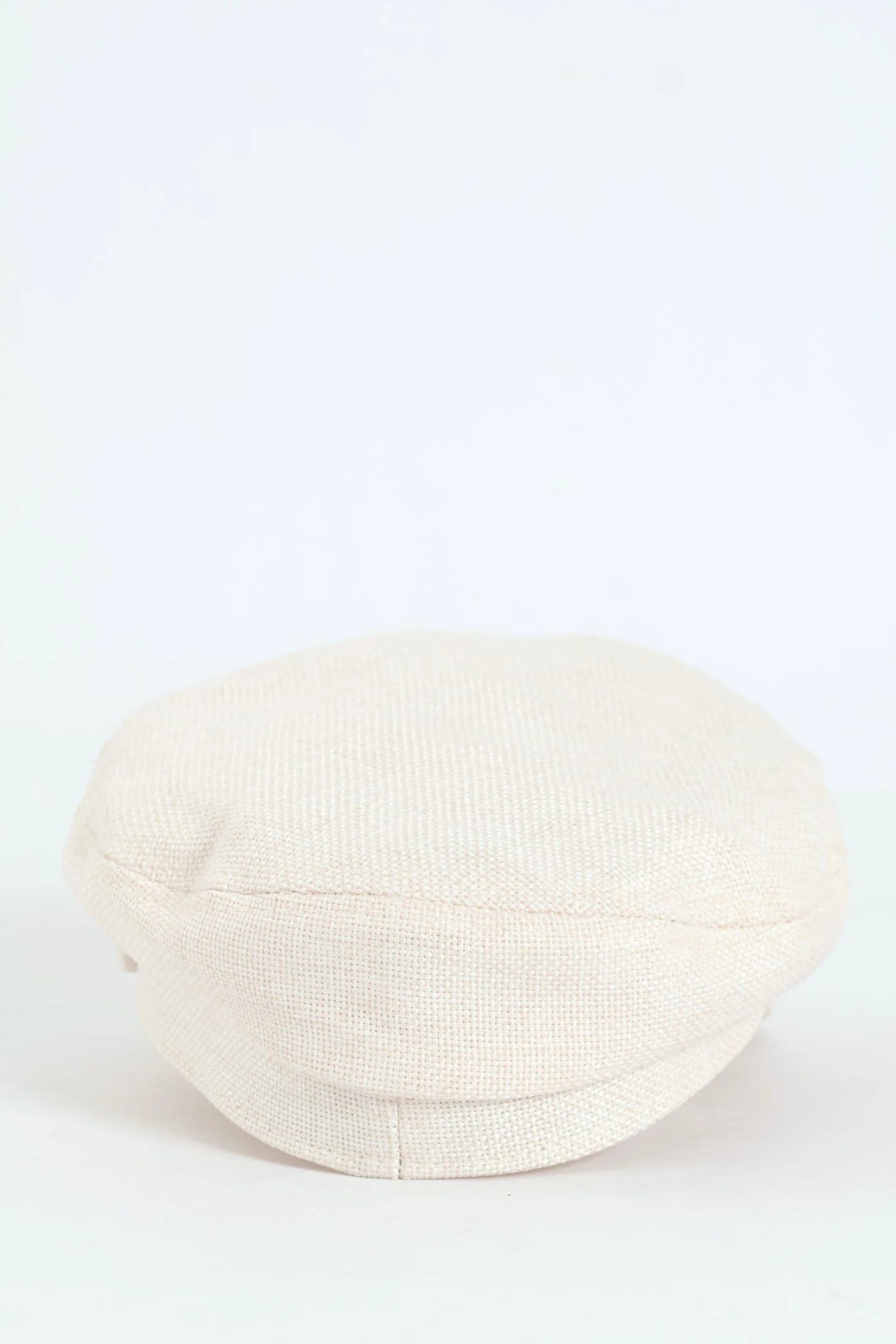 Linen-Look Baker Boy Hat - Cream - Image 3