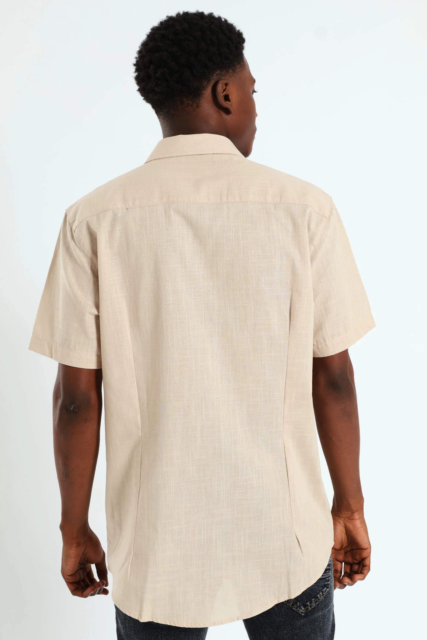 Linen Look Shirt - Natural - Image 3