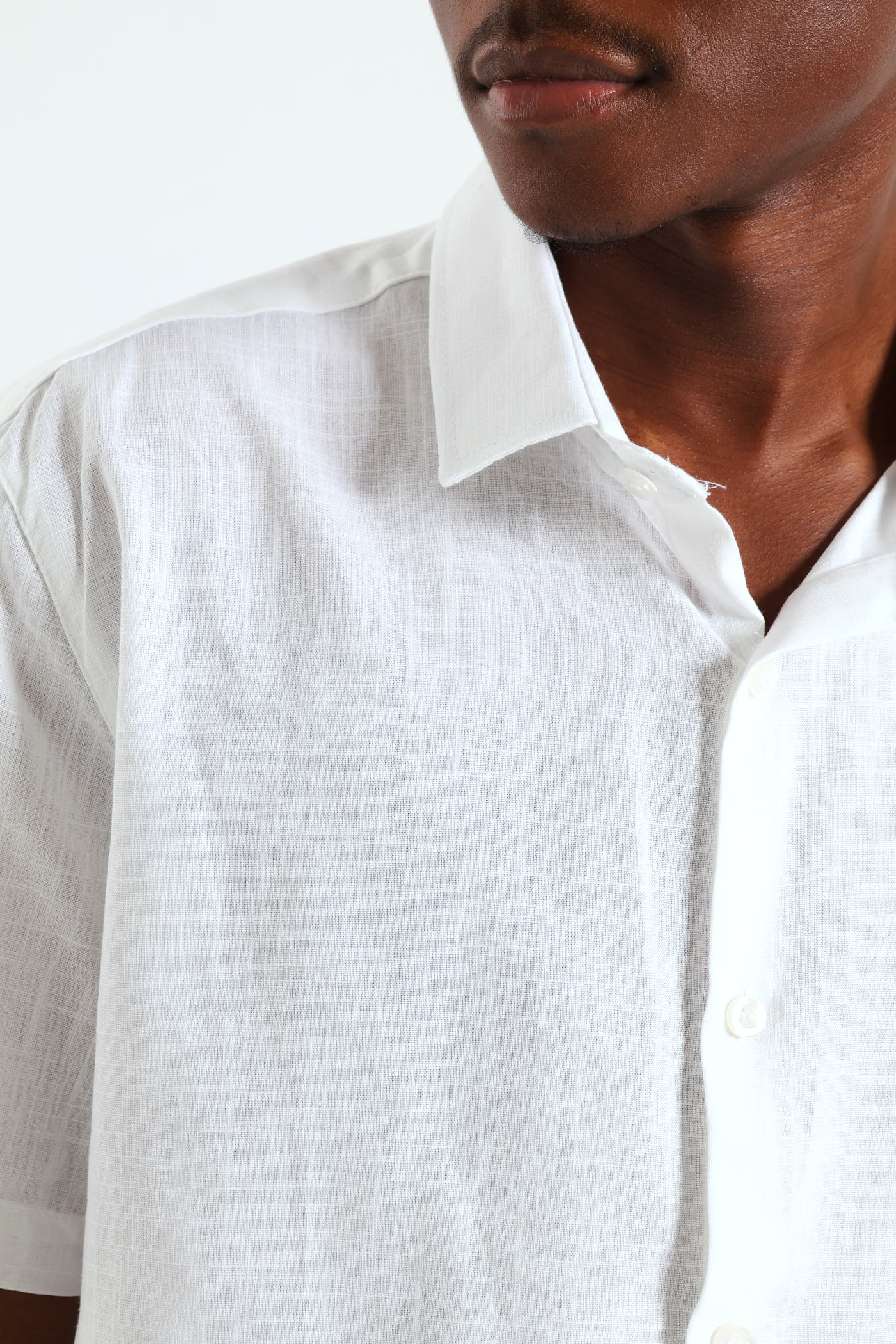 Linen Look Shirt - White - Image 5