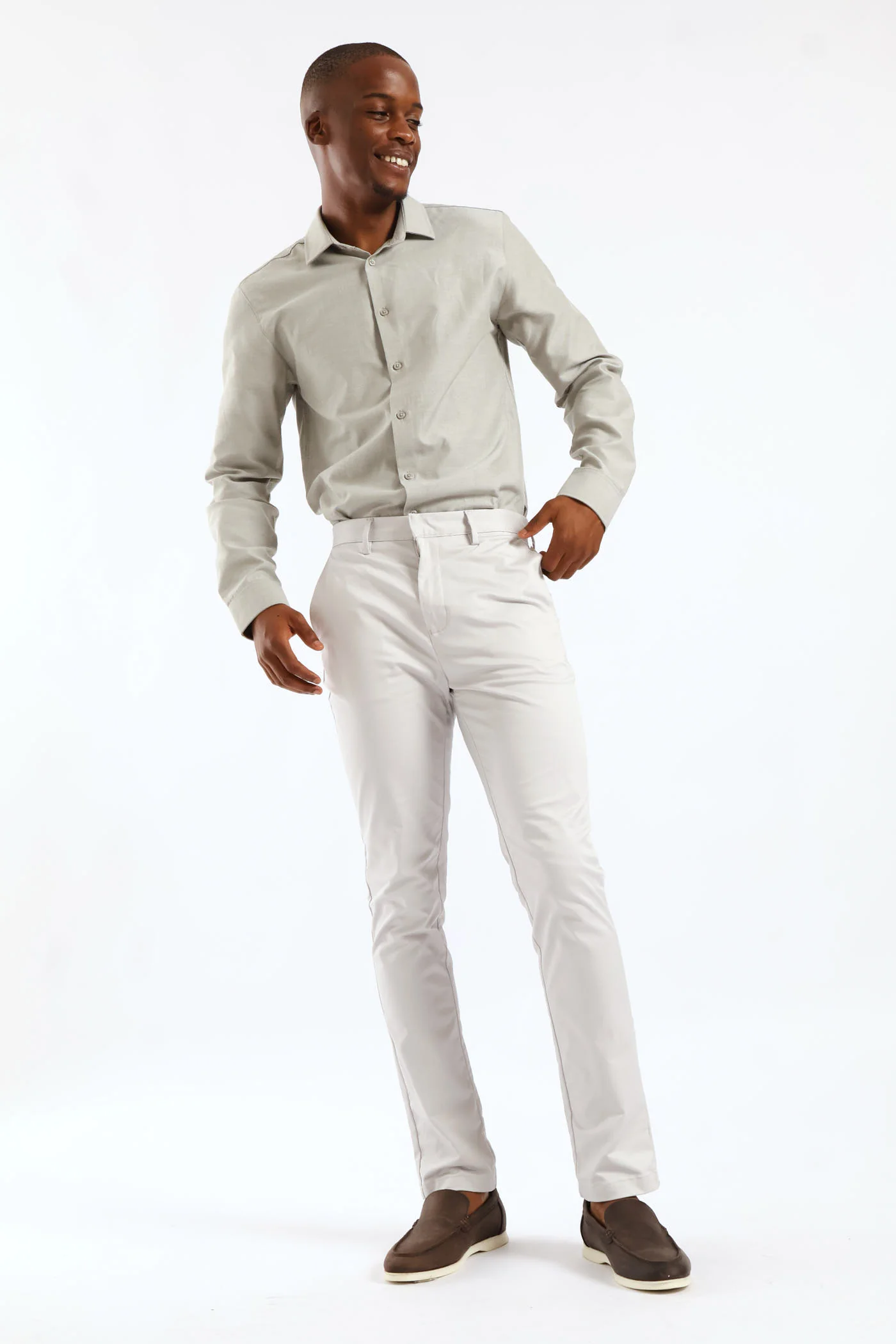 Linen Look Textured Shirt - Sage - Image 6