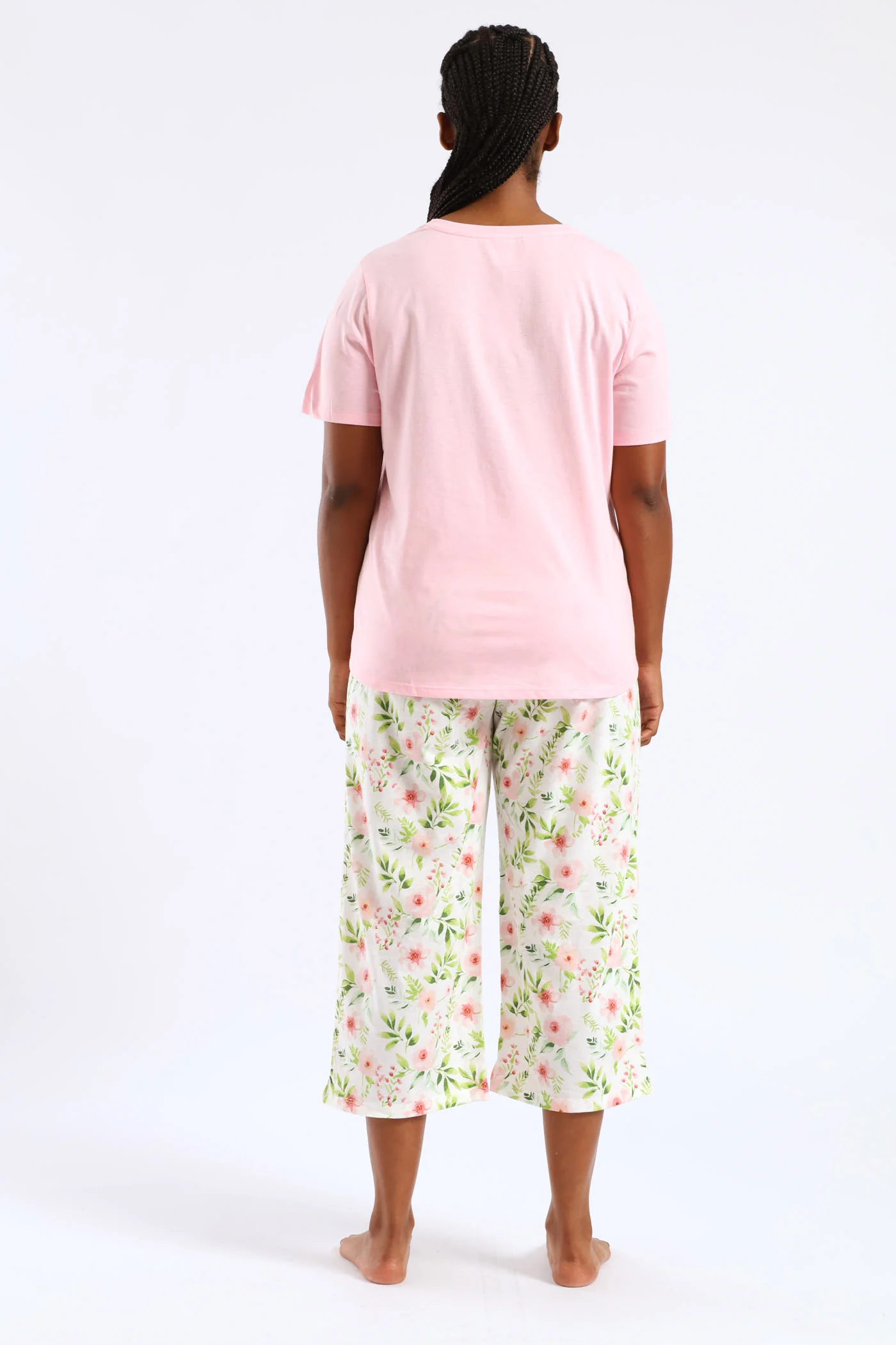 Live Life Tee & Capri Pant Set - Pink - Image 3