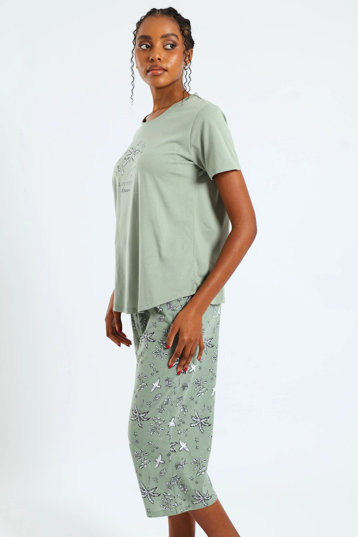 Live Your Dream Capri Palm Set - Mid Green - Image 2
