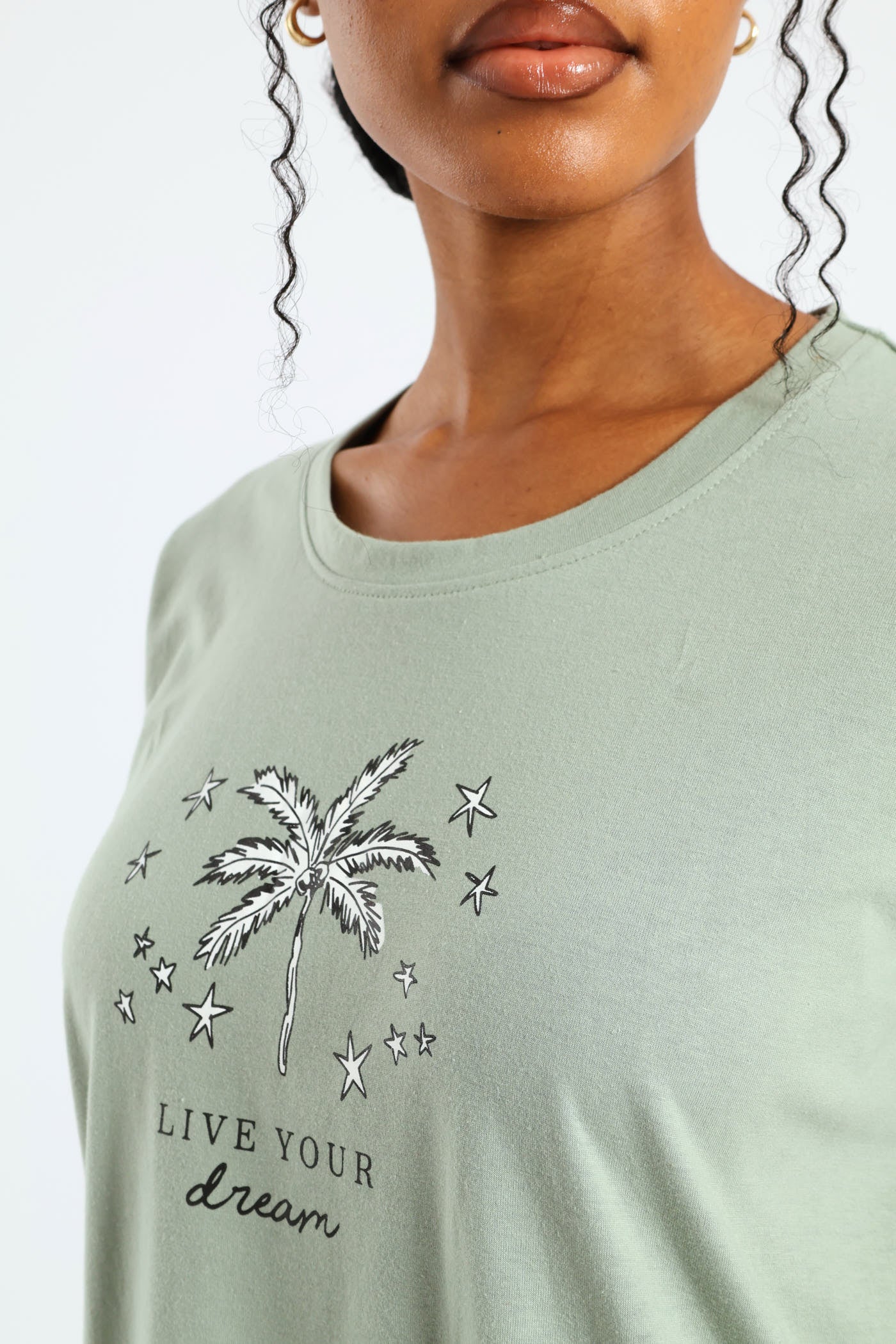Live Your Dream Capri Palm Set - Mid Green - Image 4