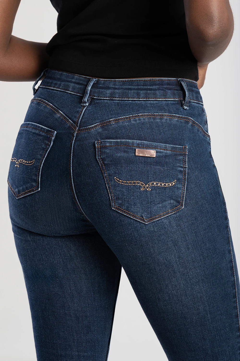 Logan Axel Dark Vintage Skinny Denim - Dark Wash - Image 2