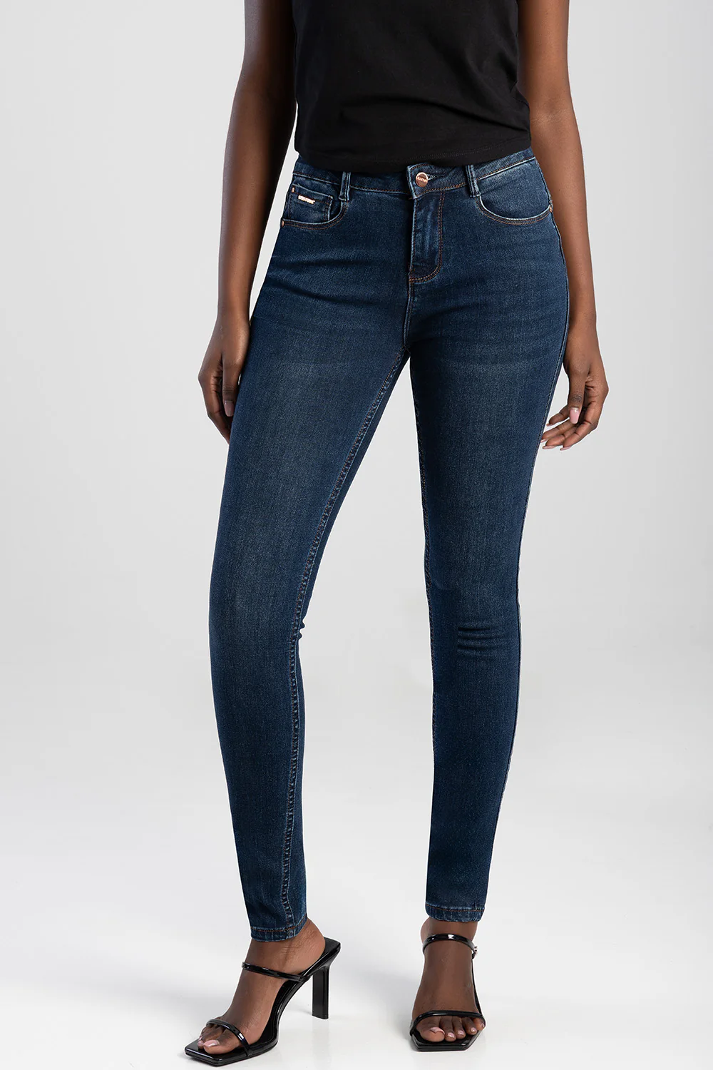 Logan Axel Dark Vintage Skinny Denim - Dark Wash - Image 3