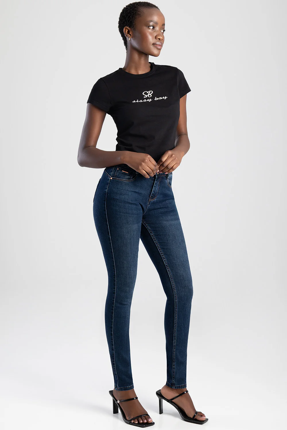 Logan Axel Dark Vintage Skinny Denim - Dark Wash - Image 5