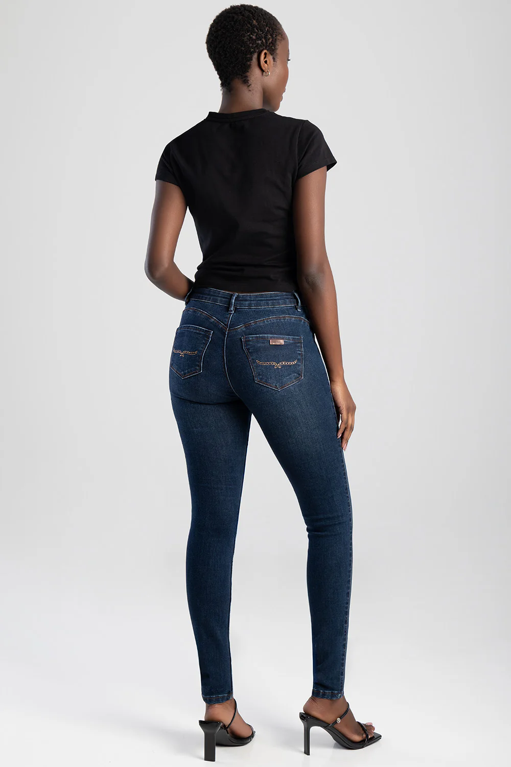 Logan Axel Dark Vintage Skinny Denim - Dark Wash - Image 6