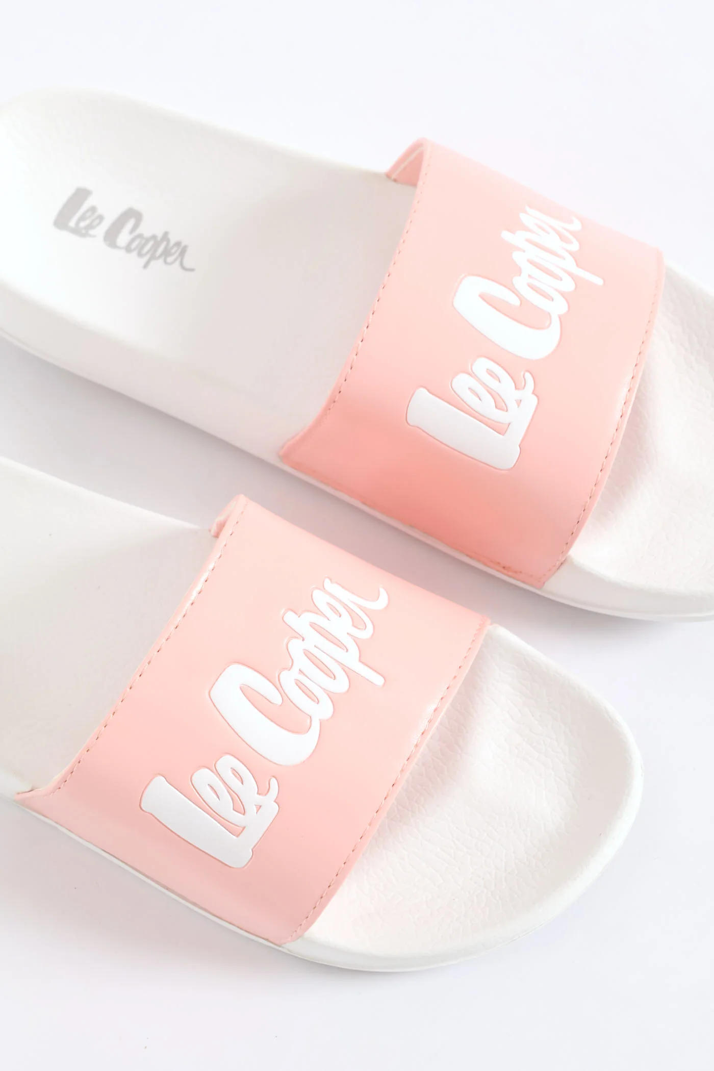 Logo Embossed Vamp Slide - White/Pink - Image 2