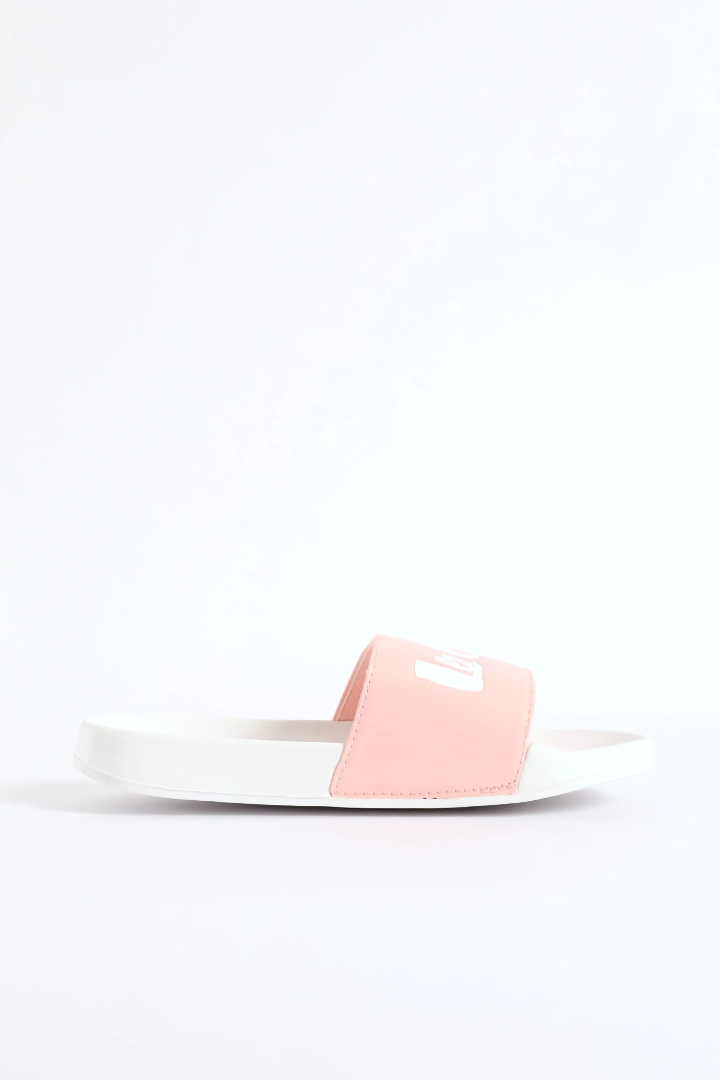 Logo Embossed Vamp Slide - White/Pink - Image 3