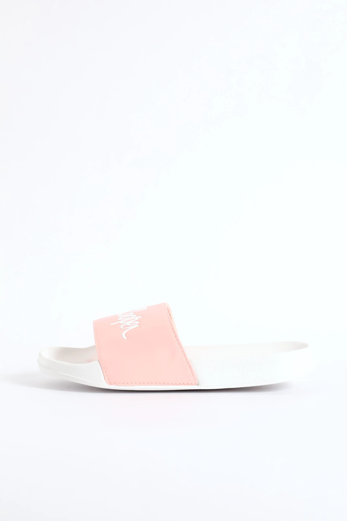 Logo Embossed Vamp Slide - White/Pink - Image 4