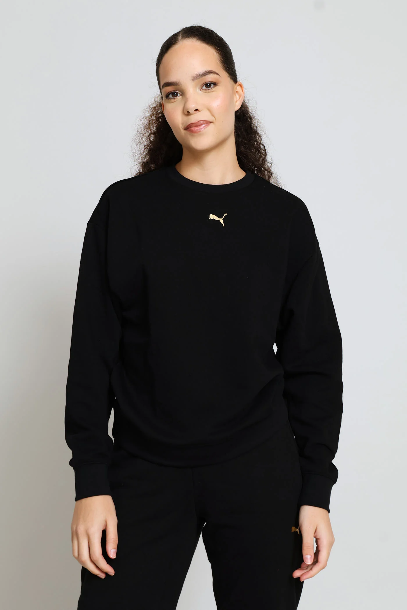 Logo Lab Metallic Comfort Crew Top - Black - Image 2