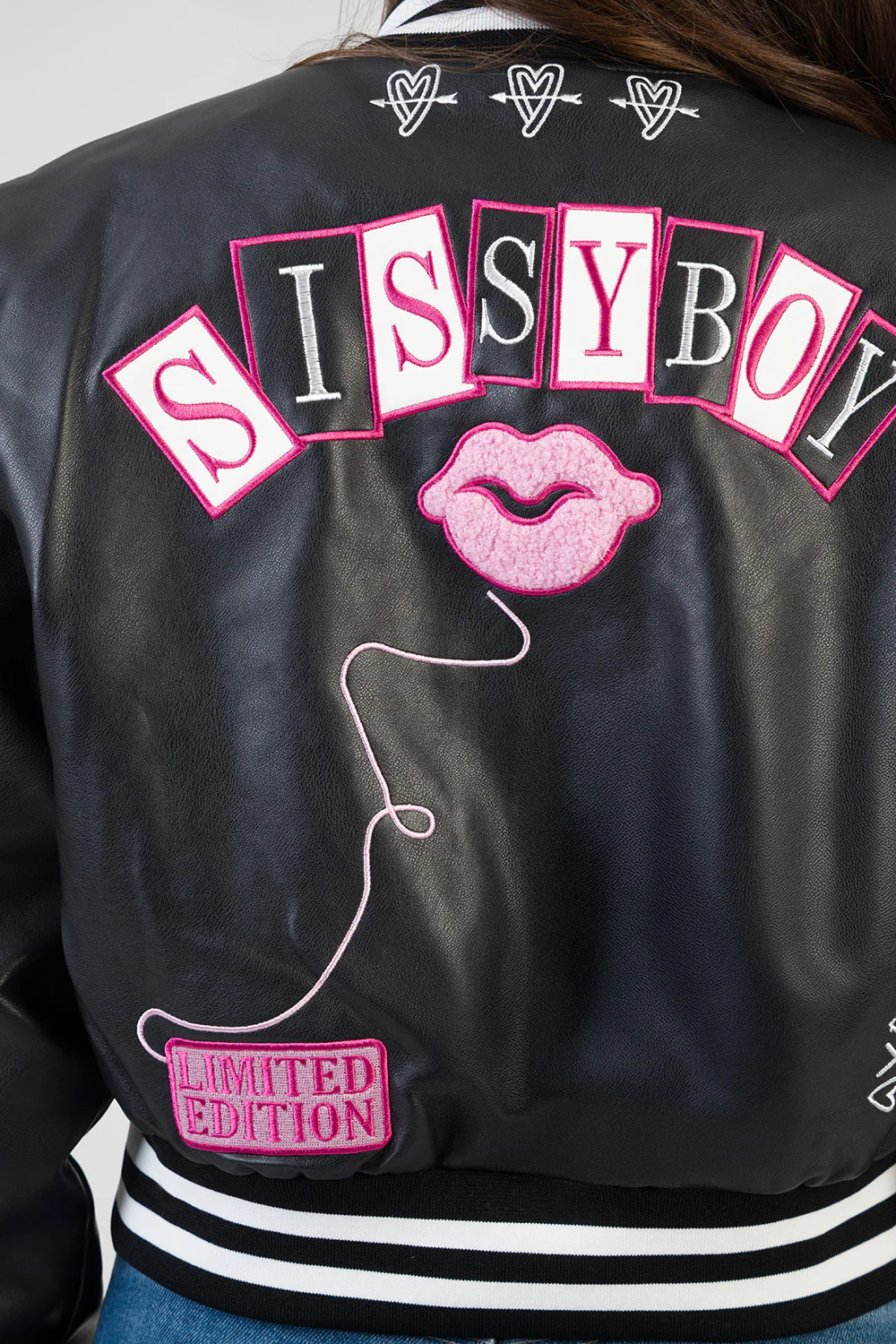 Logo Patch & Rib Detail Bomber Jacket - Black - Image 6