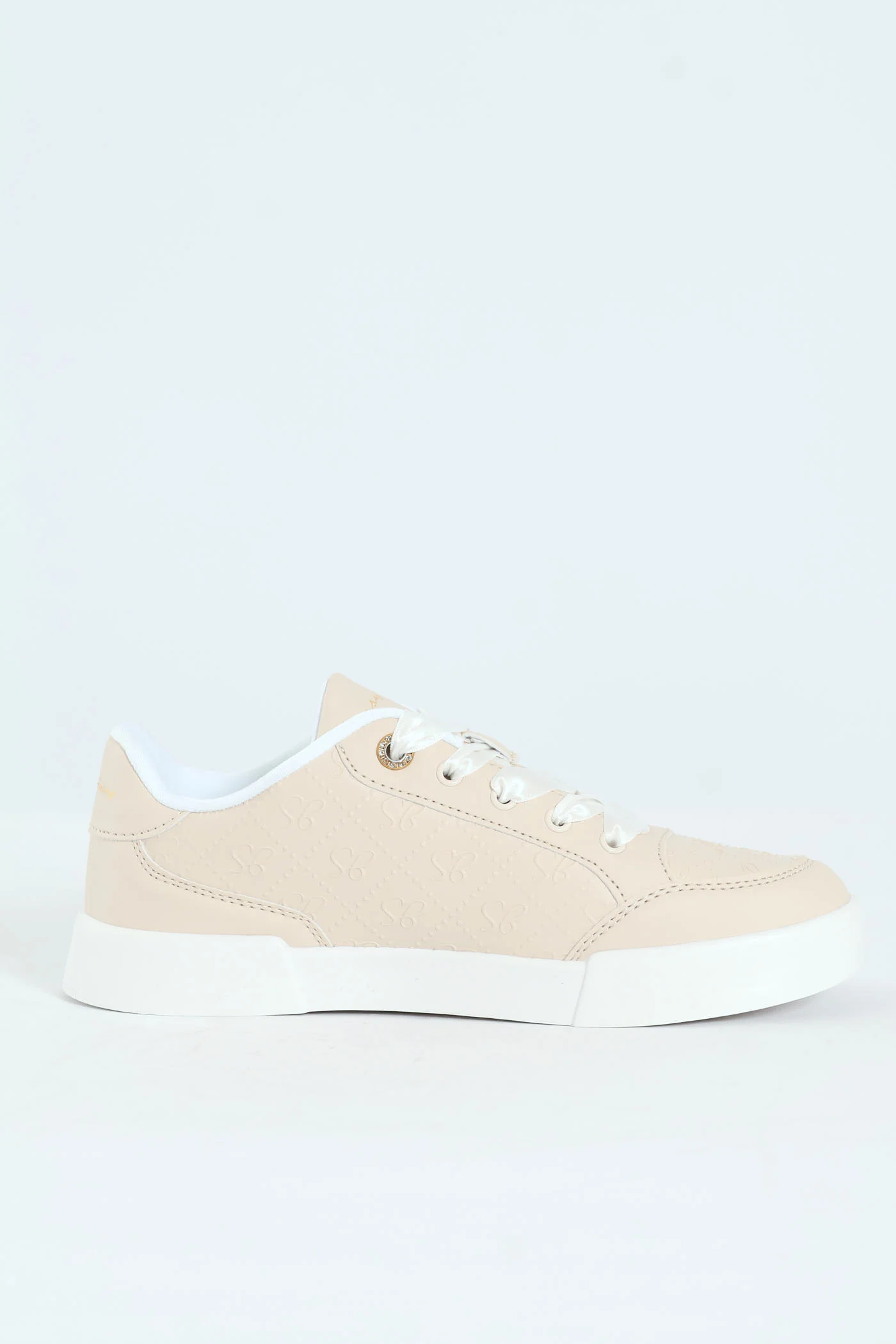 Logo Platform Embossed Lace Up Sneaker - Stone - Image 11