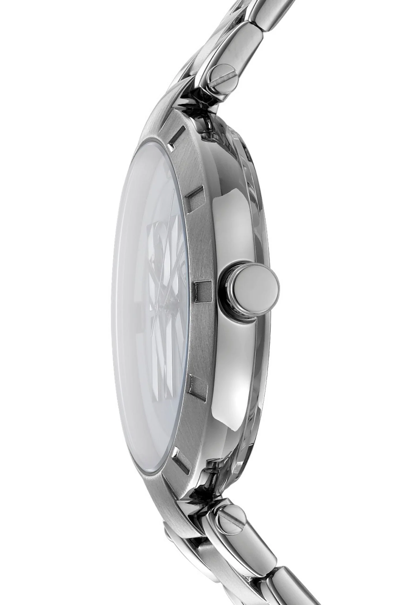 Logo Stainless Steel Case With Rose Gold Dial & Stainless Steel Bracelet - Silver - Image 3
