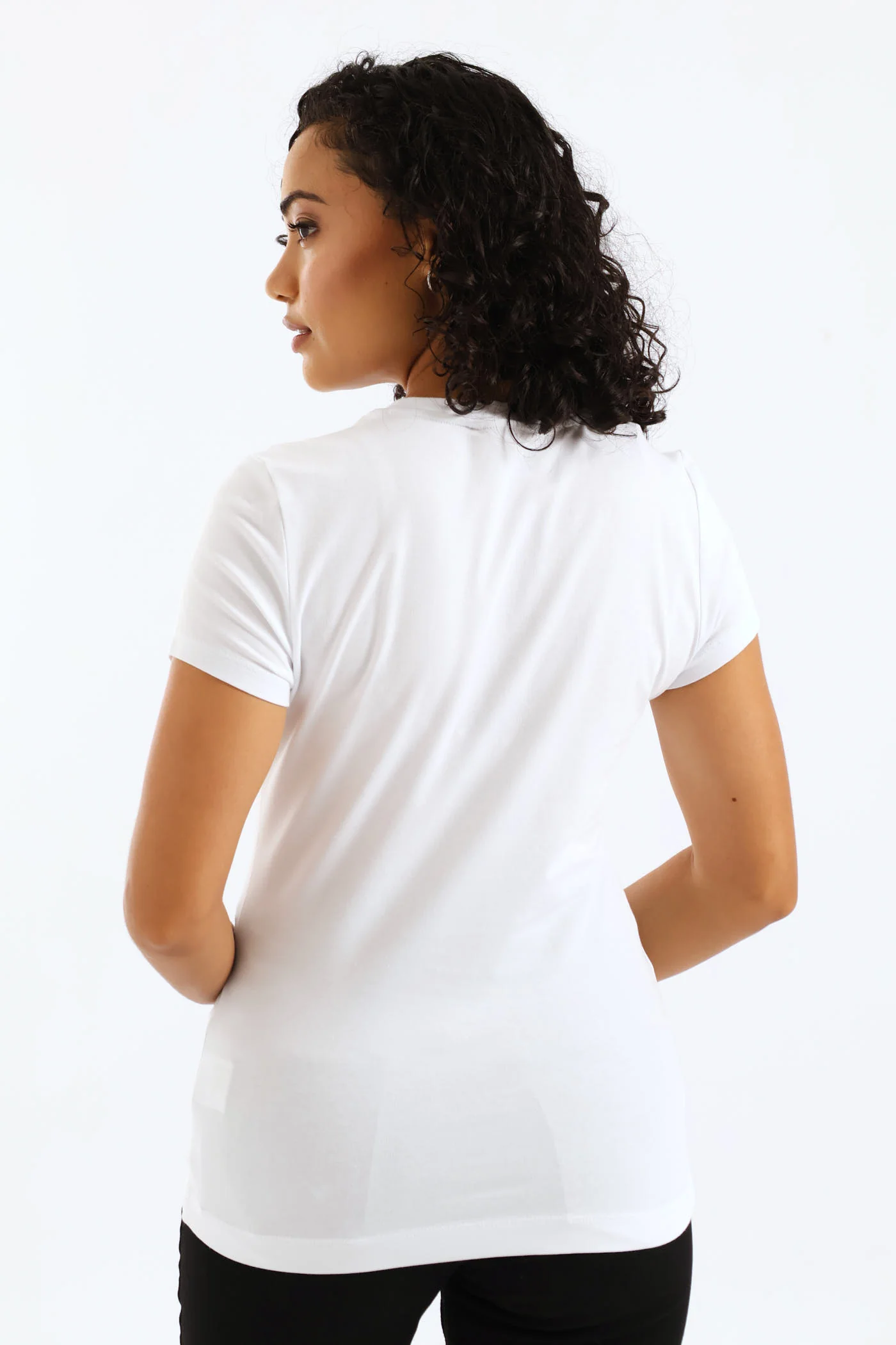 Logo String Pearl Beads Tee - White - Image 4
