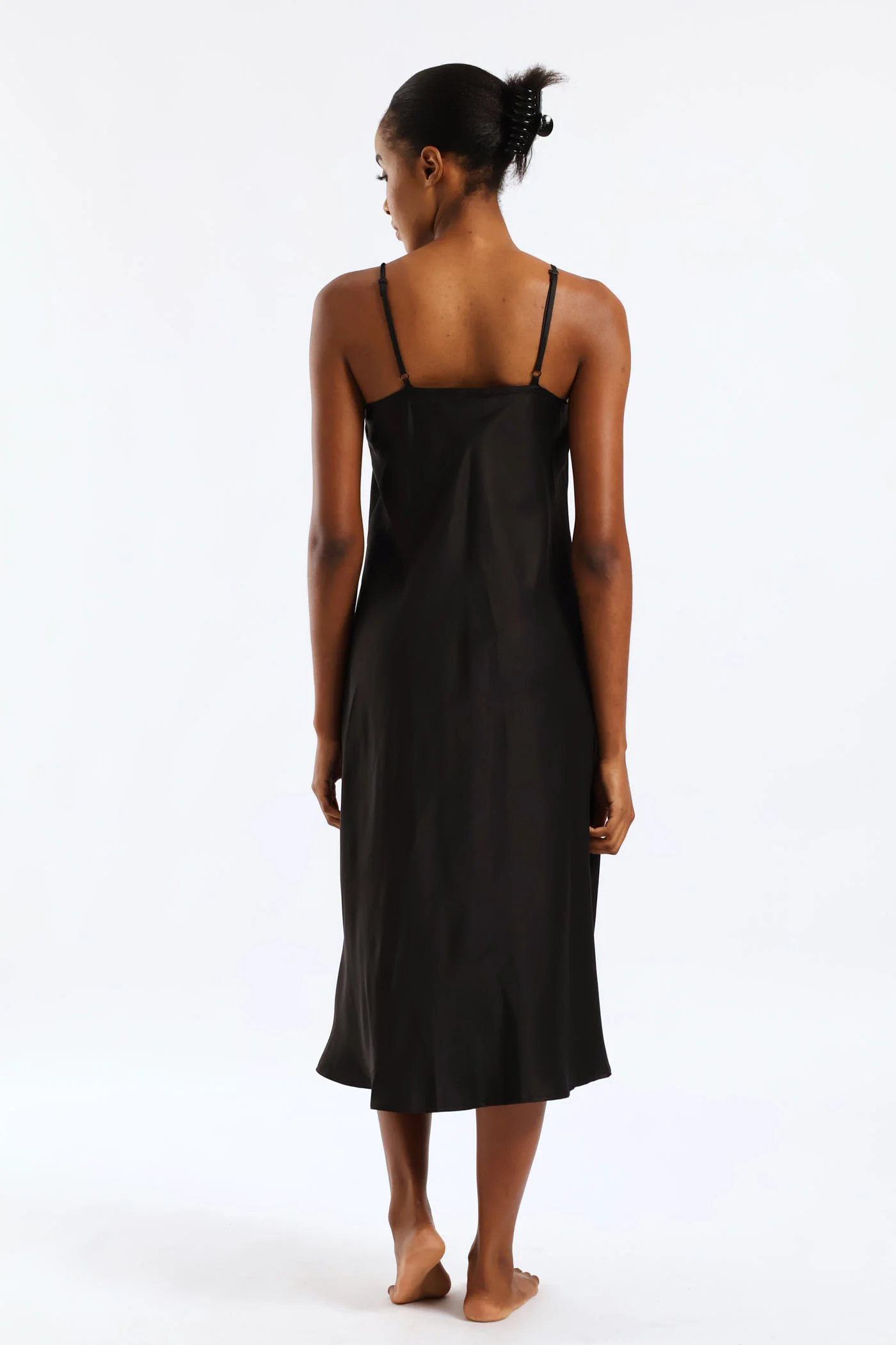 Long Length Gown & Chemise - Black - Image 5