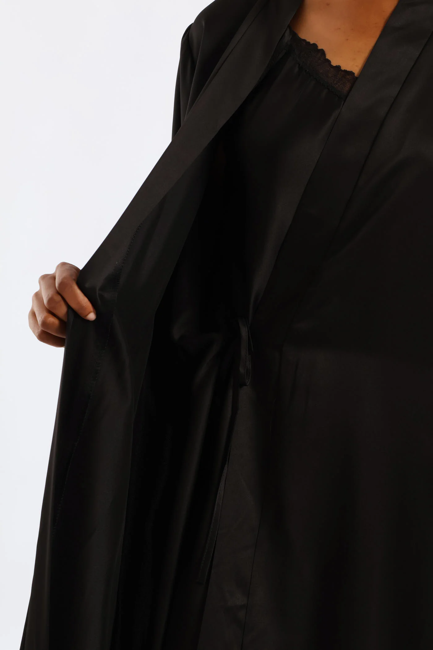 Long Length Gown & Chemise - Black - Image 6