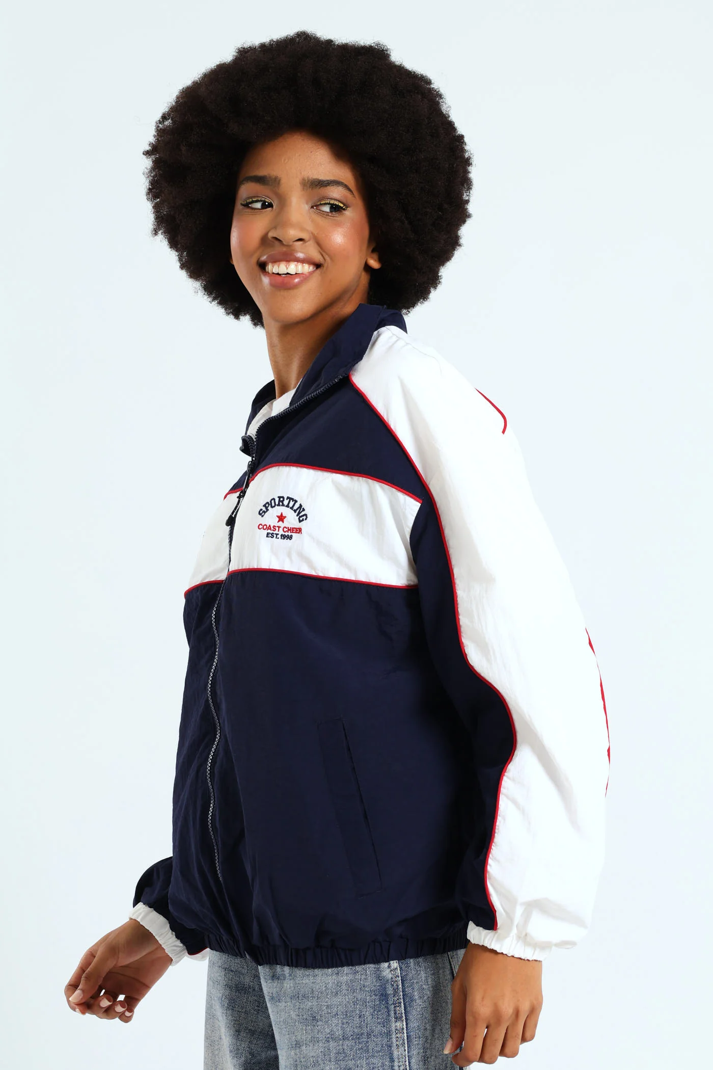 Long Length Sports Jacket - Navy - Image 5