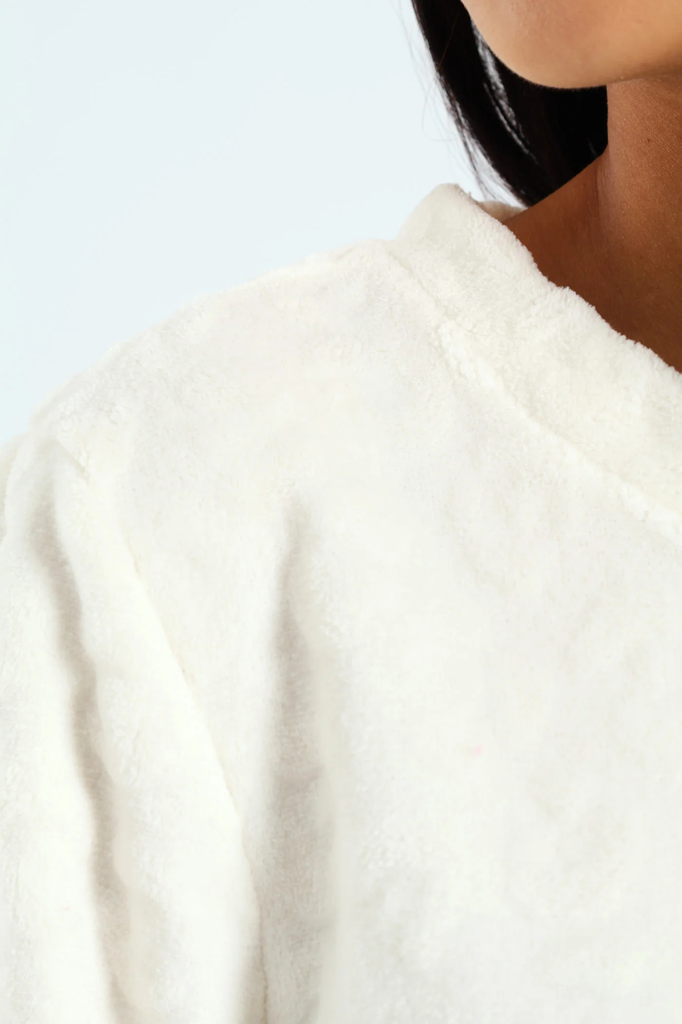 Long Sleeve & Cosy Flare Leg Sleep Set - Cream - Image 2