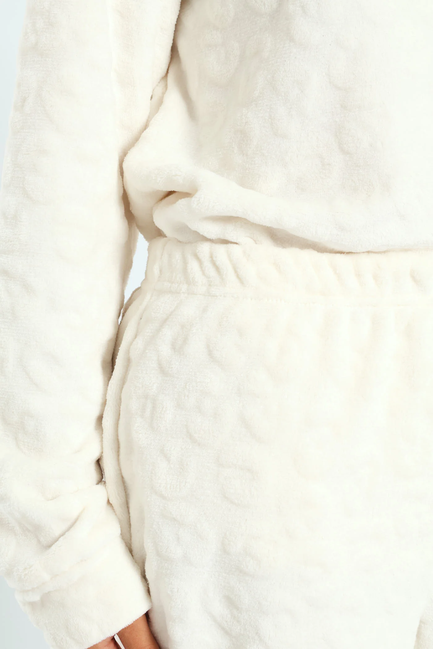 Long Sleeve & Cosy Flare Leg Sleep Set - Cream - Image 5