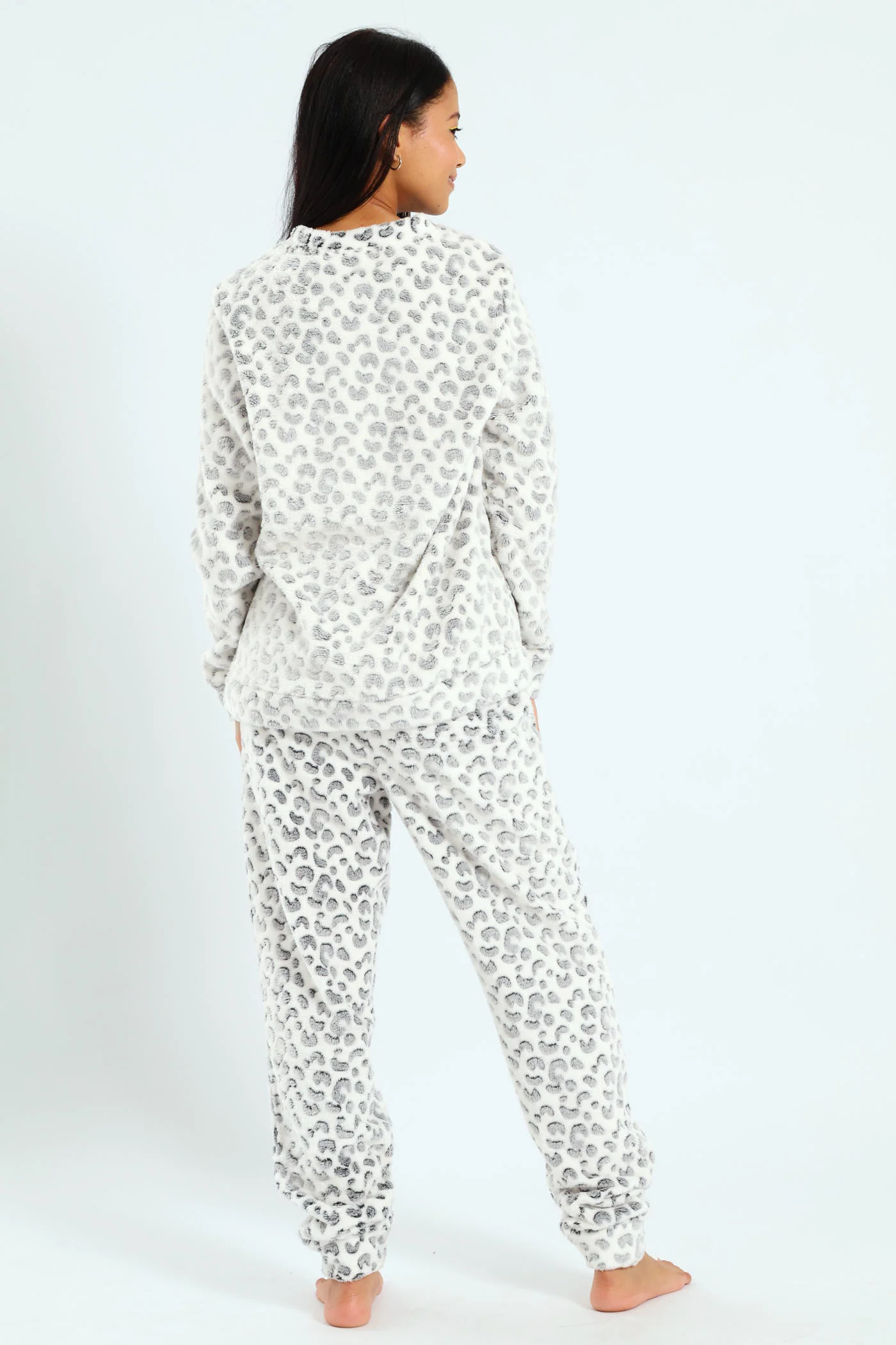 Long Sleeve & Cosy Jogger Sleep Set - Cream - Image 3