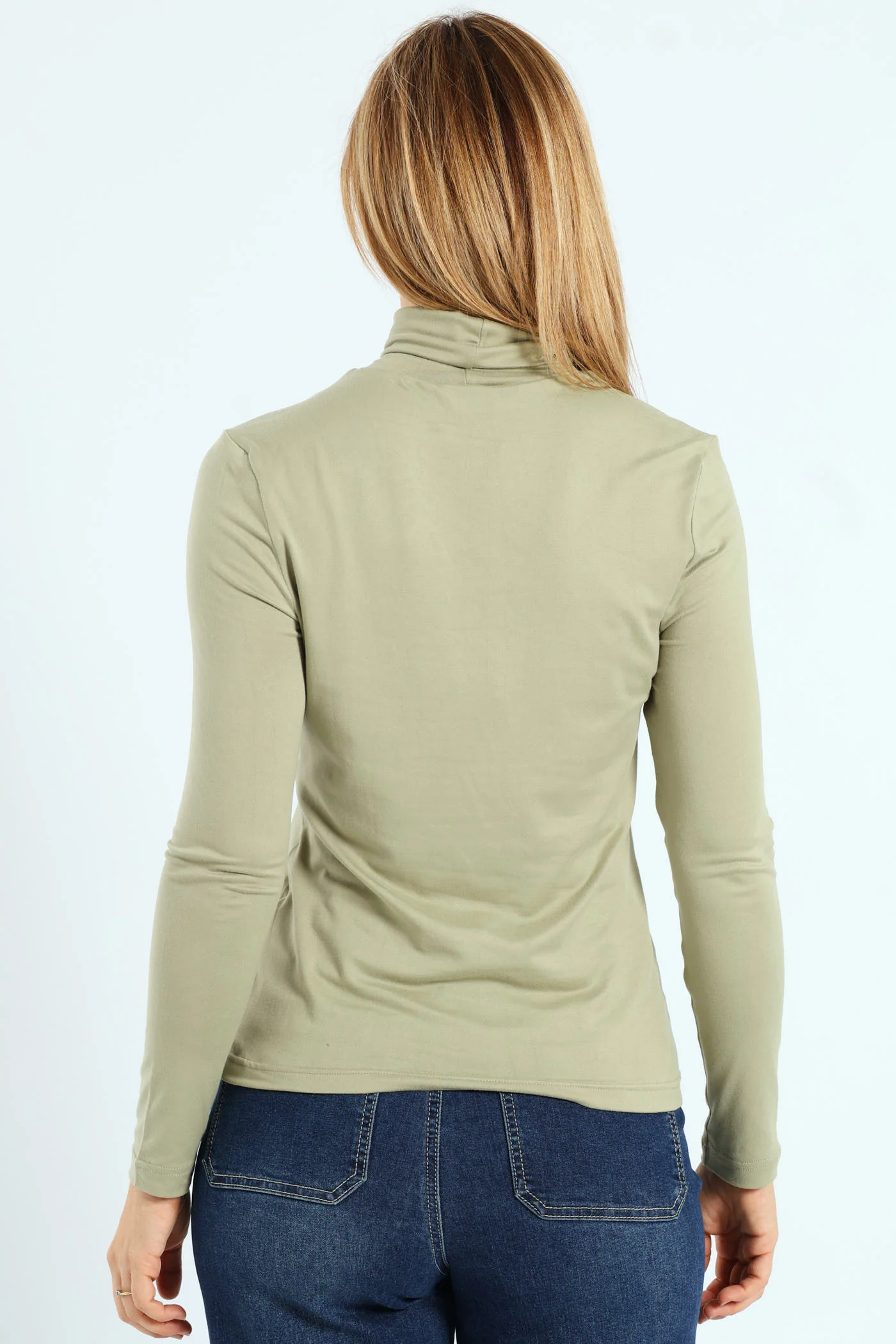 Long Sleeve Basic Poloneck - Pastel Green - Image 3
