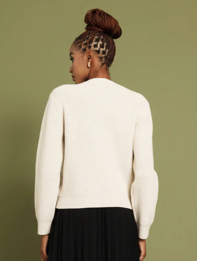 Long Sleeve Bow Detail Cardigan - Oatmeal - Image 6