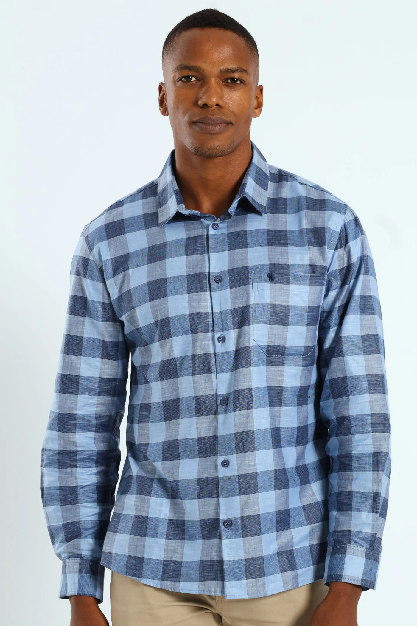 Long Sleeve Check Shirt - Blue - Image 2