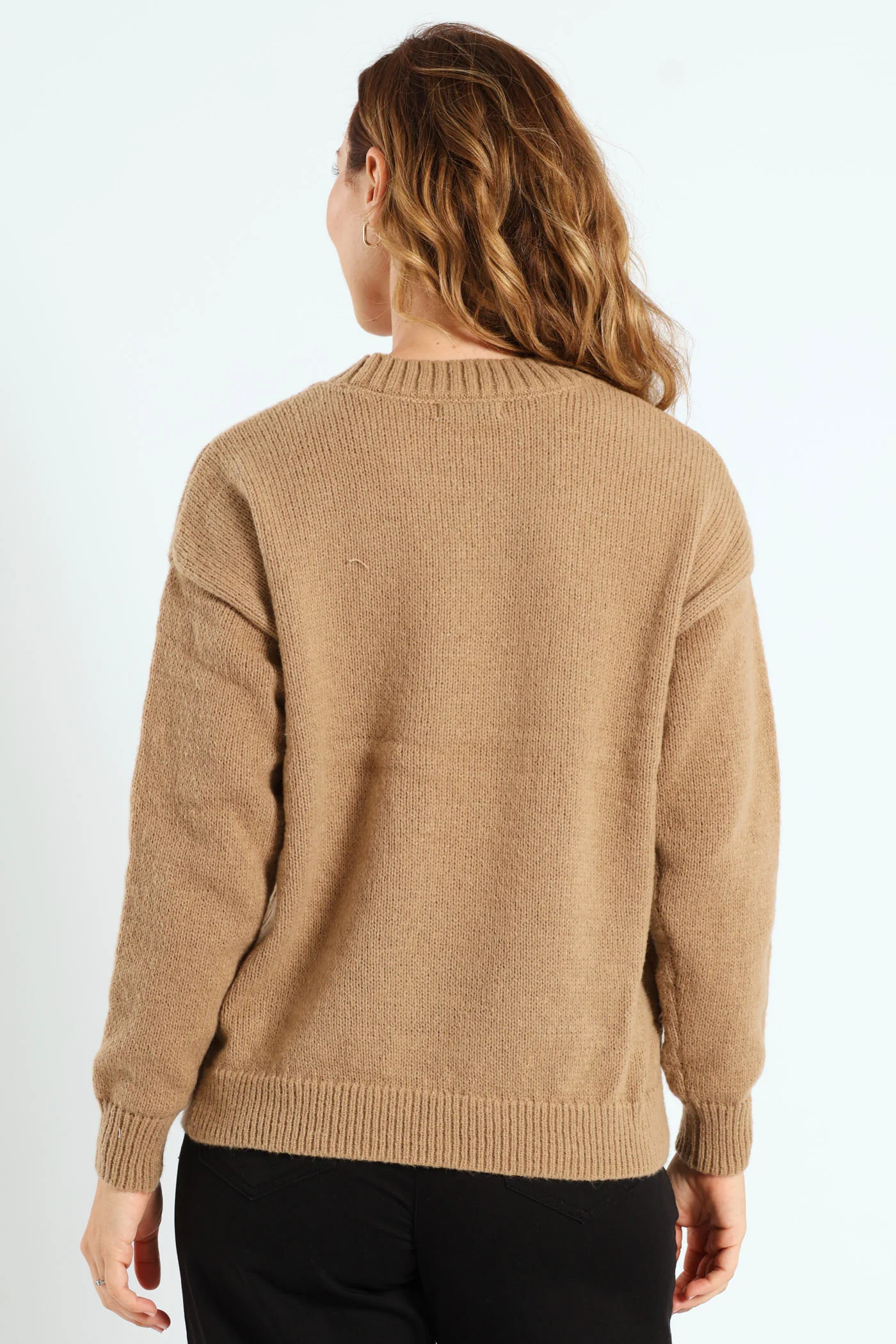 Long Sleeve Ciao Slogan Sweater - Stone - Image 4