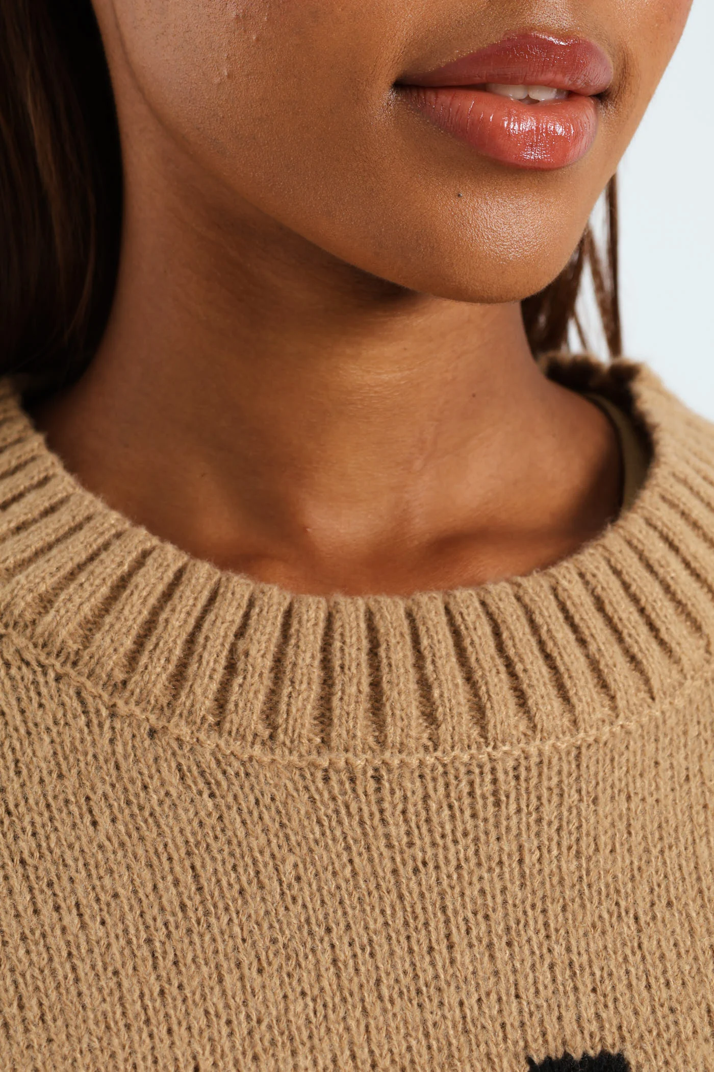Long Sleeve Ciao Slogan Sweater - Stone - Image 5