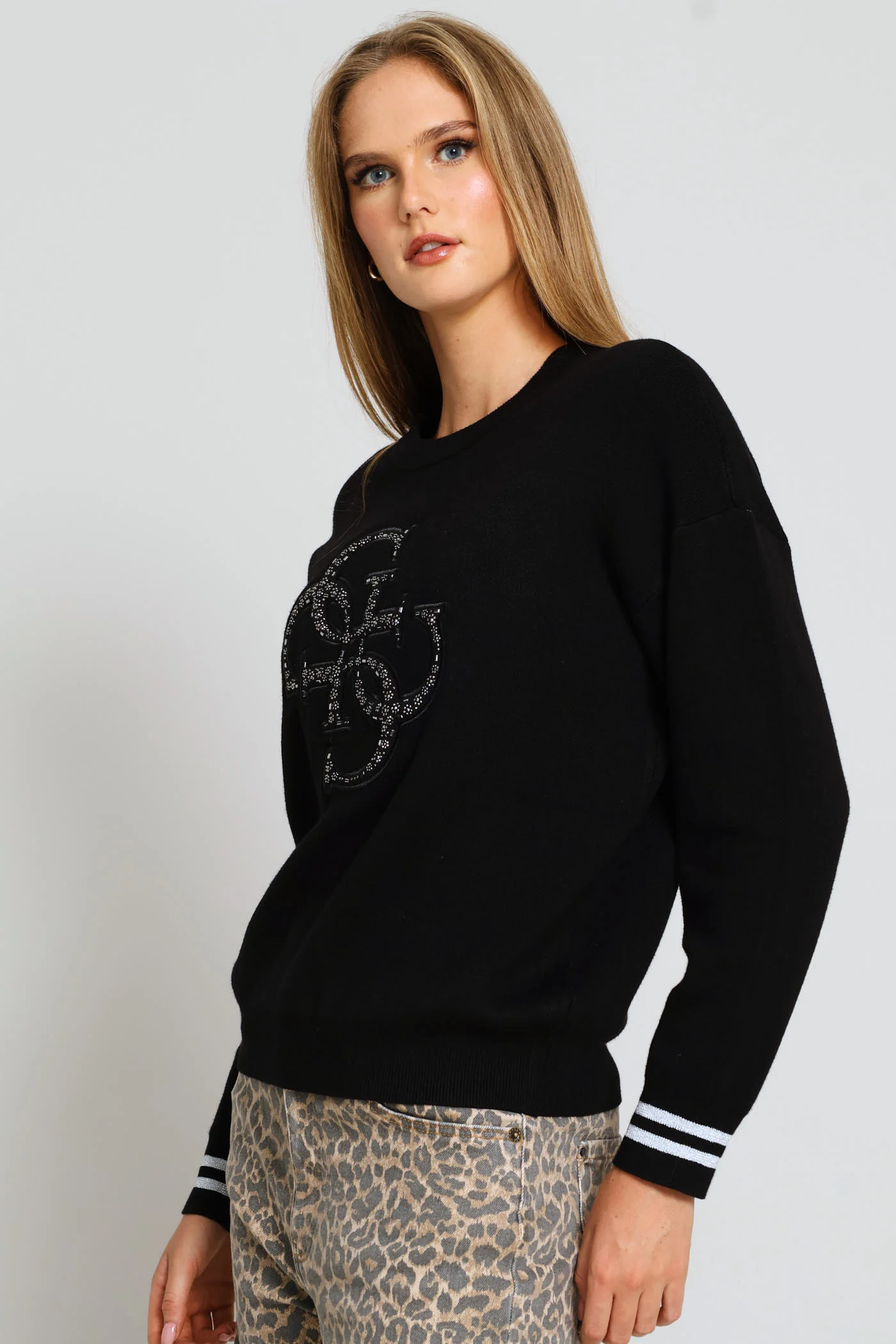 Long Sleeve Cn Sylvie Logo Sweater - Black - Image 3