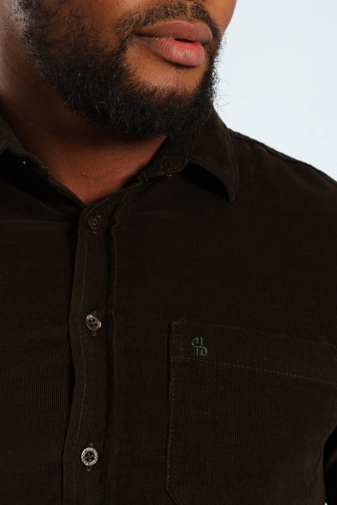 Long Sleeve Corduroy Shirt - Mid Brown - Image 4