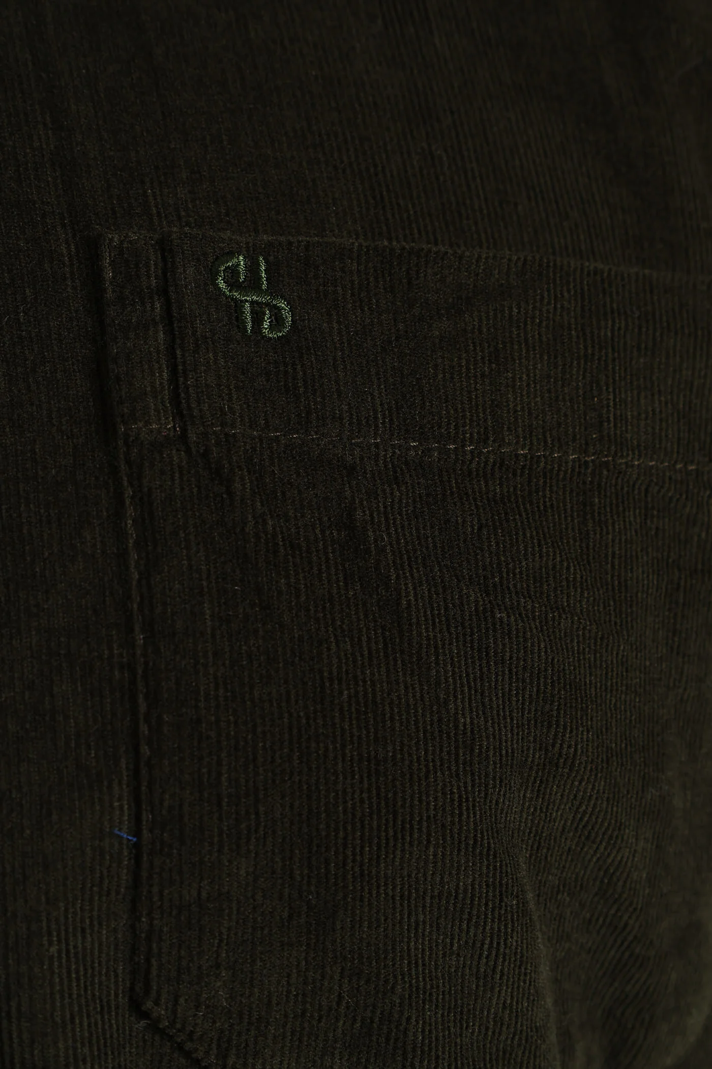 Long Sleeve Corduroy Shirt - Olive - Image 2