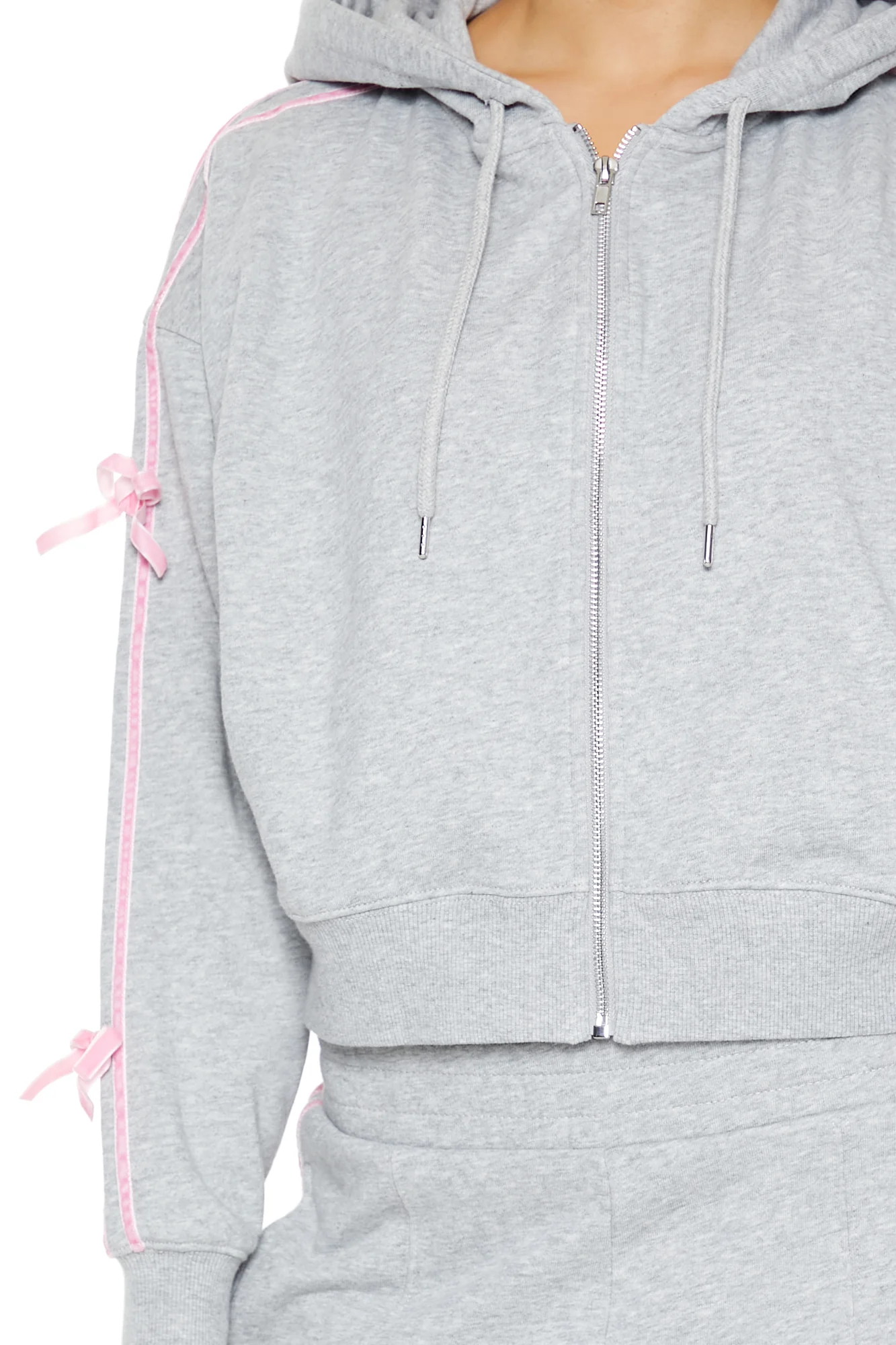 Long Sleeve Cropped Athletic Jacket - Grey - Image 2