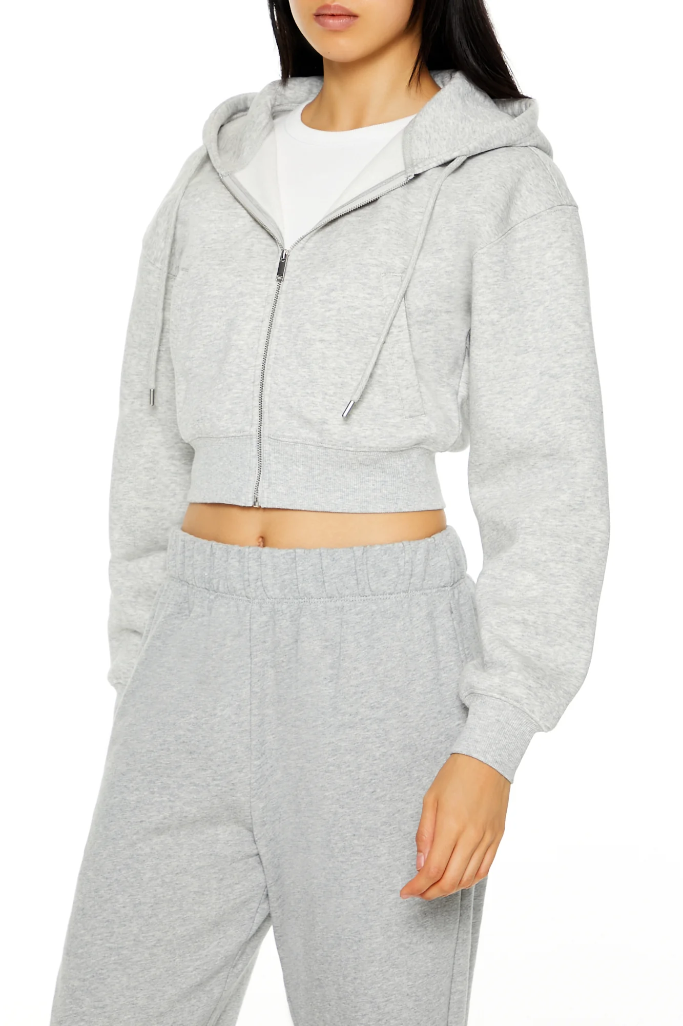 Long Sleeve Cropped Athletic Jacket - Grey - Image 3