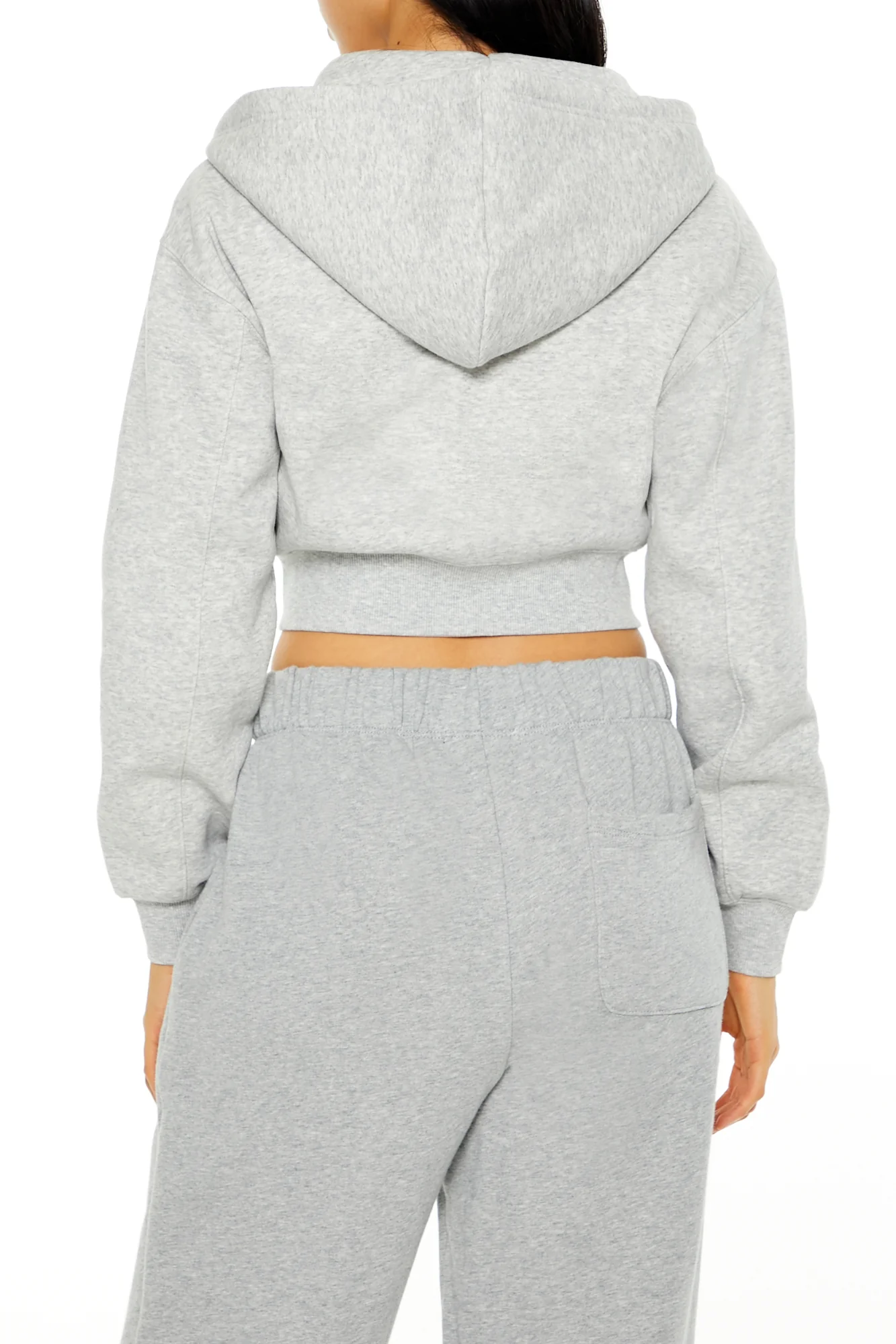 Long Sleeve Cropped Athletic Jacket - Grey - Image 4